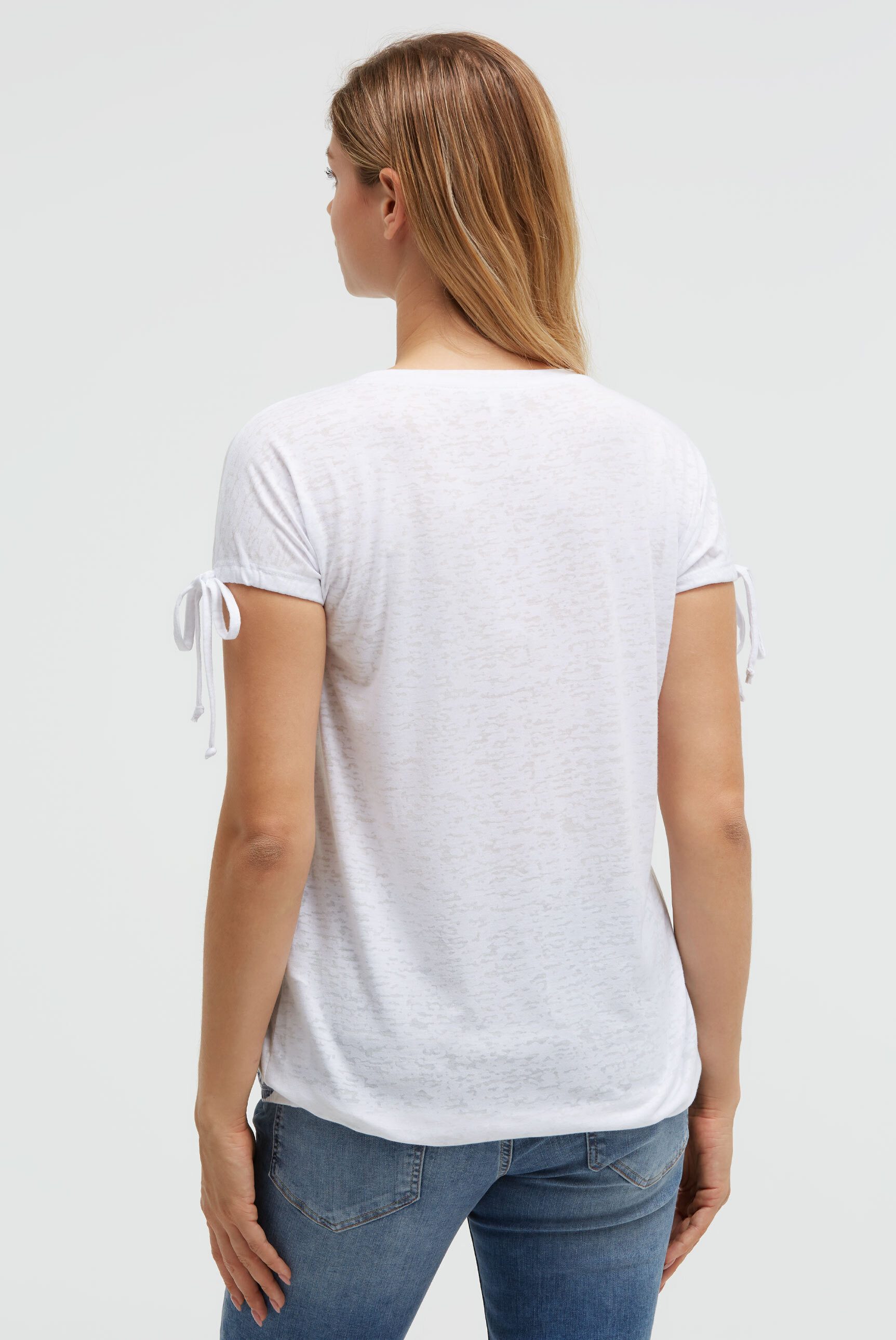 SOCCX Rundhalsshirt mit Ausbrenner-Effekten
