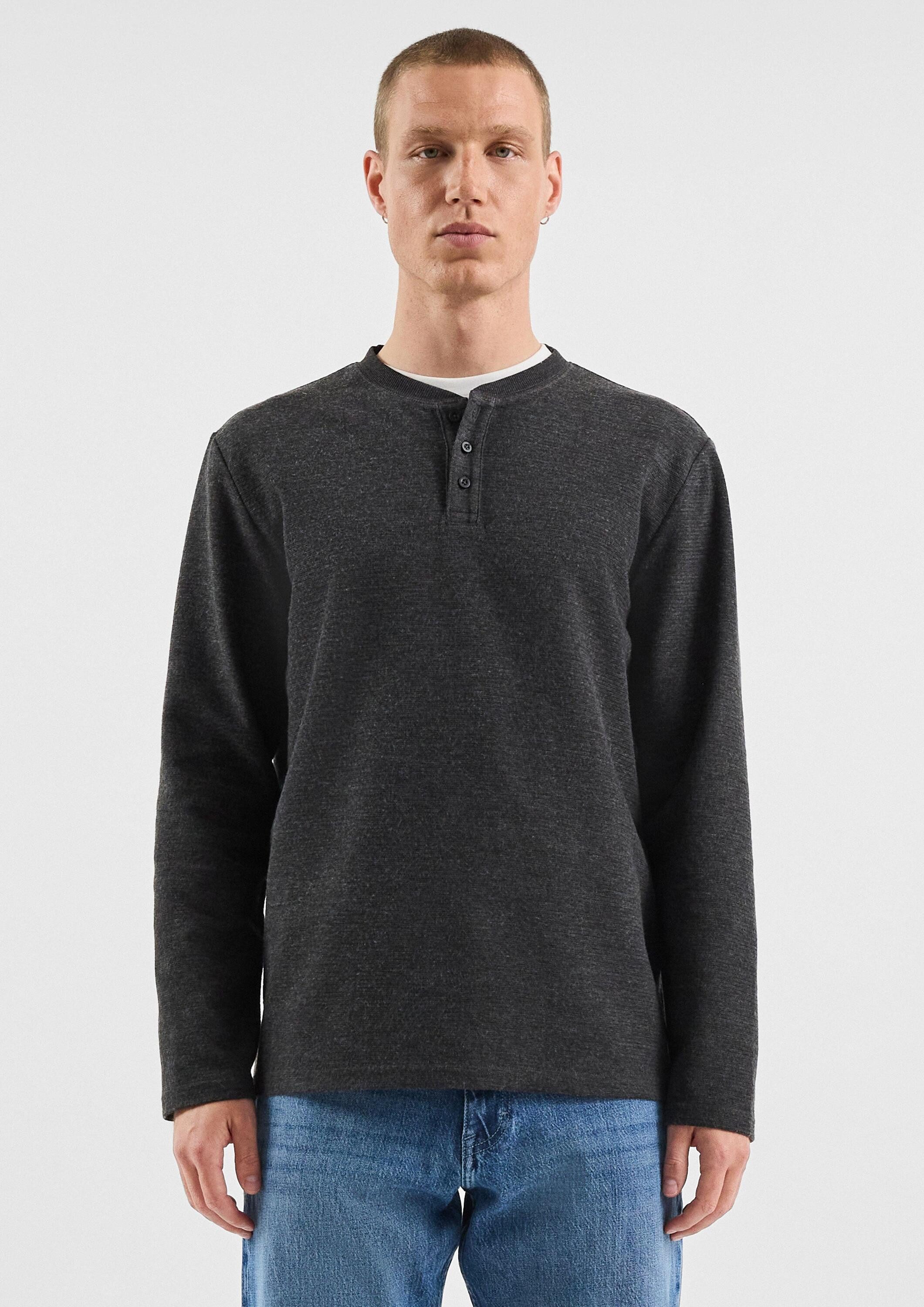 QS Langarmshirt T-Shirt Henley-Longsleeve mit Struktur günstig online kaufen