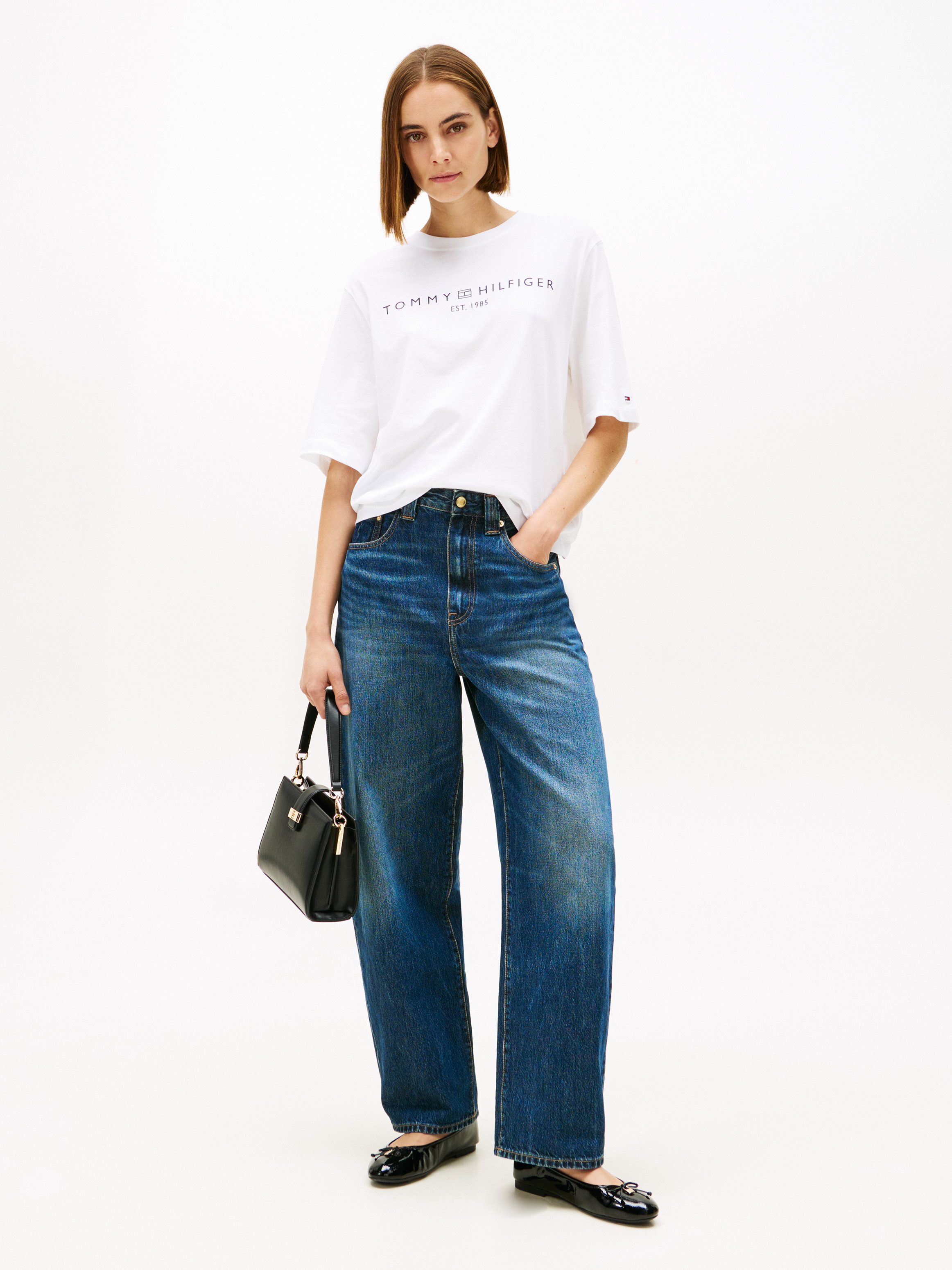 Tommy Hilfiger Langarmshirt CORP LOGO TRAPEZE C-NK TEE
