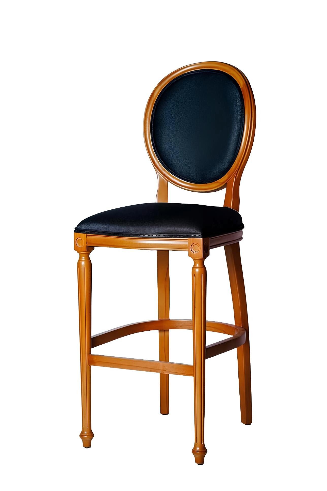 JVmoebel Barhocker Schwarzer Polsterstuhl mit Armlehnen und elegantem Design (1 St), Made in Europa
