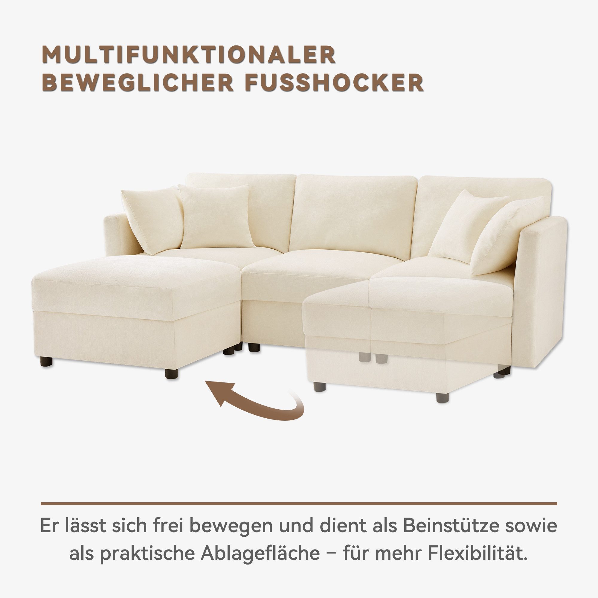 i@home Ecksofa L-förmiges Sofa, 3-Sitzer-Schlafsofa, mit günstig online kaufen