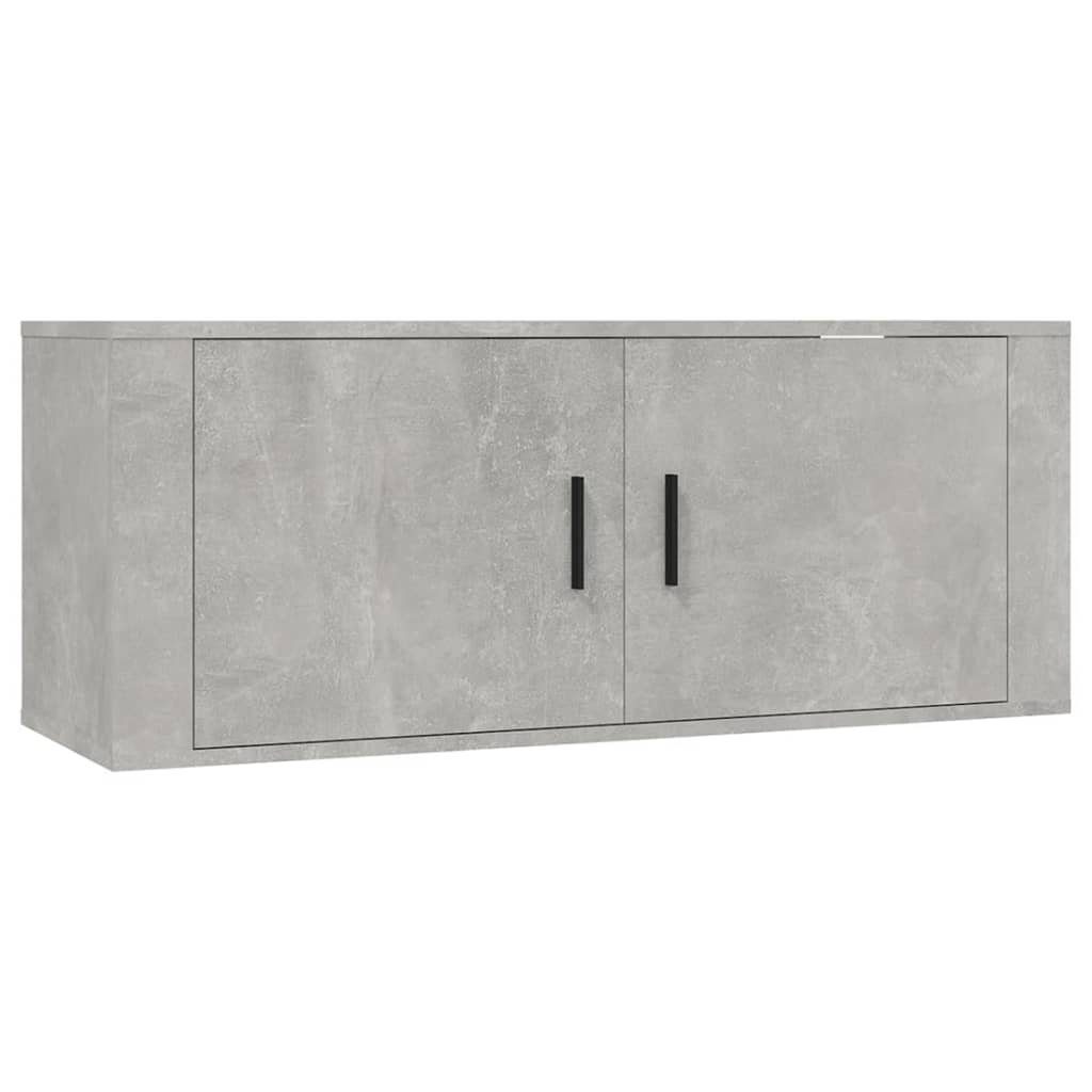 Betongrau TV-Schrank Holzwerkstoff furnicato TV-Schrank-Set 4-tlg.