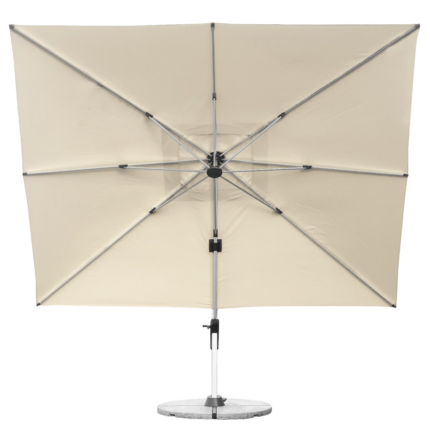 anndora-sonnenschirm Ampelschirm aus Aluminium Marktschirm mit Kurbelmechanik, LxB: 400,00x300,00 cm, Winddach - 360° drehbar - witterungsbeständiger Stoff