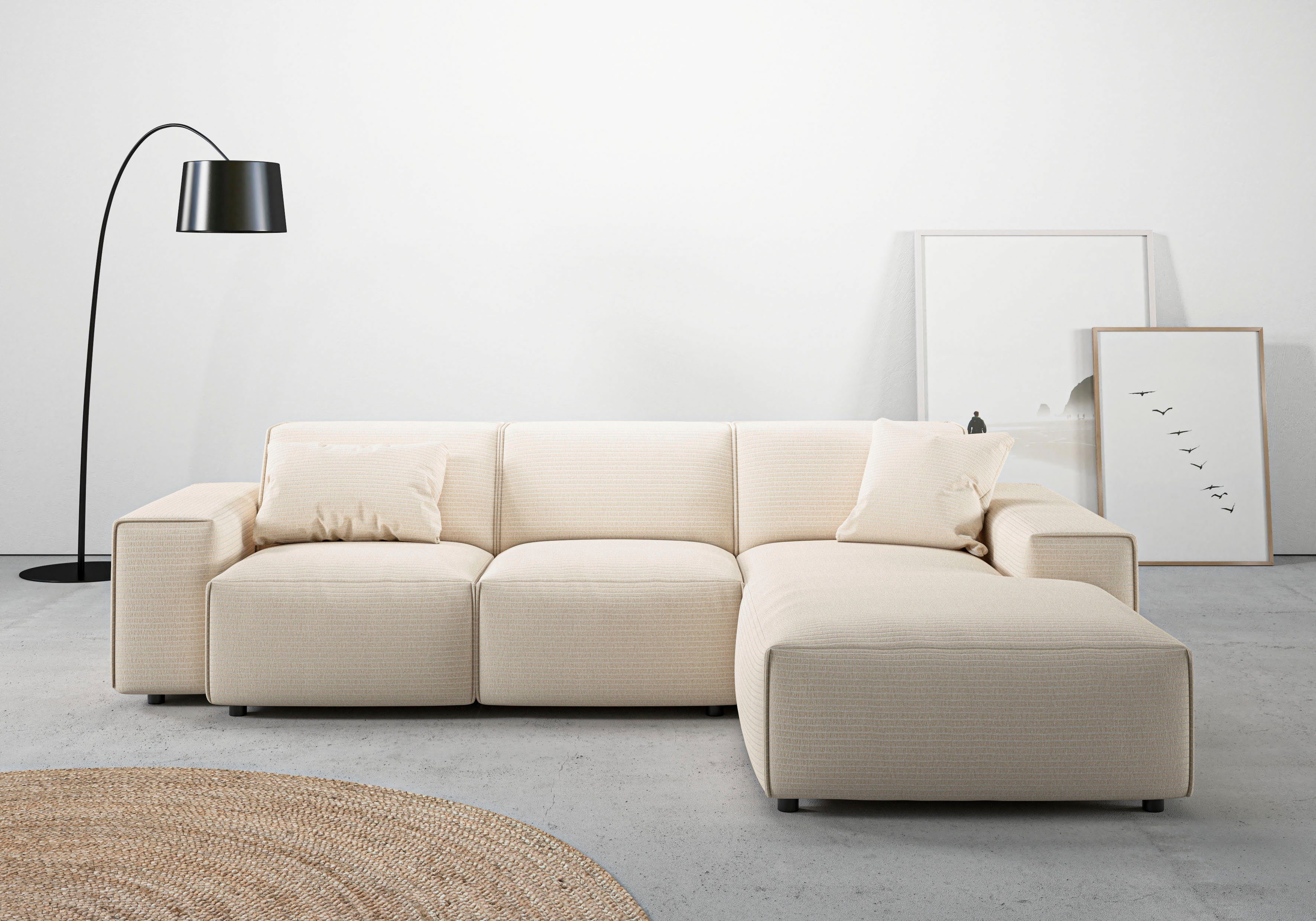 Ecksofa Glimminge L-Form auch in Breitcord, Feincord + Easy care-Bezug