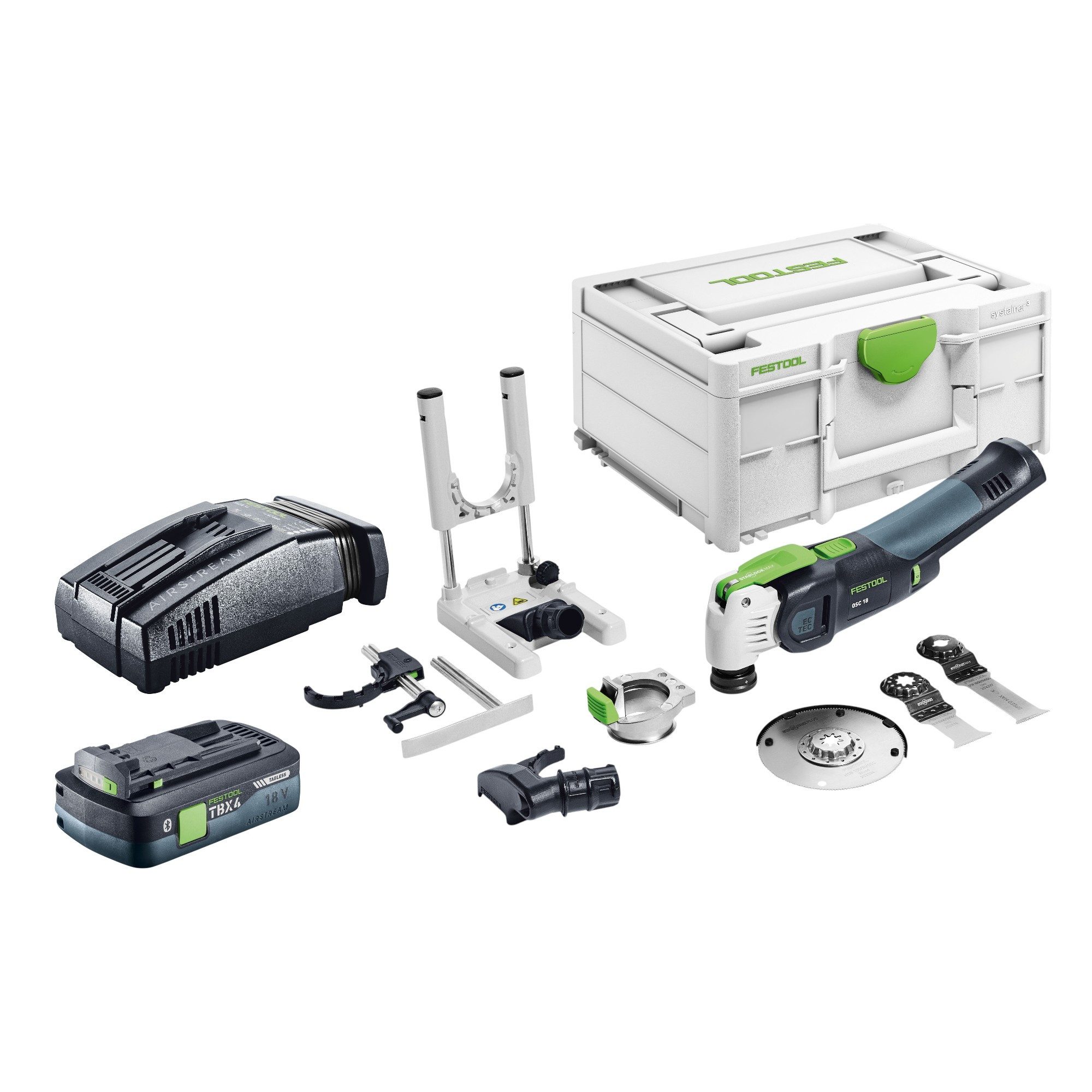FESTOOL Akku-Multifunktionswerkzeug OSC 18 E-Basic-Set 18 V Starlock Max + 1x Akku 4 Ah + Lader