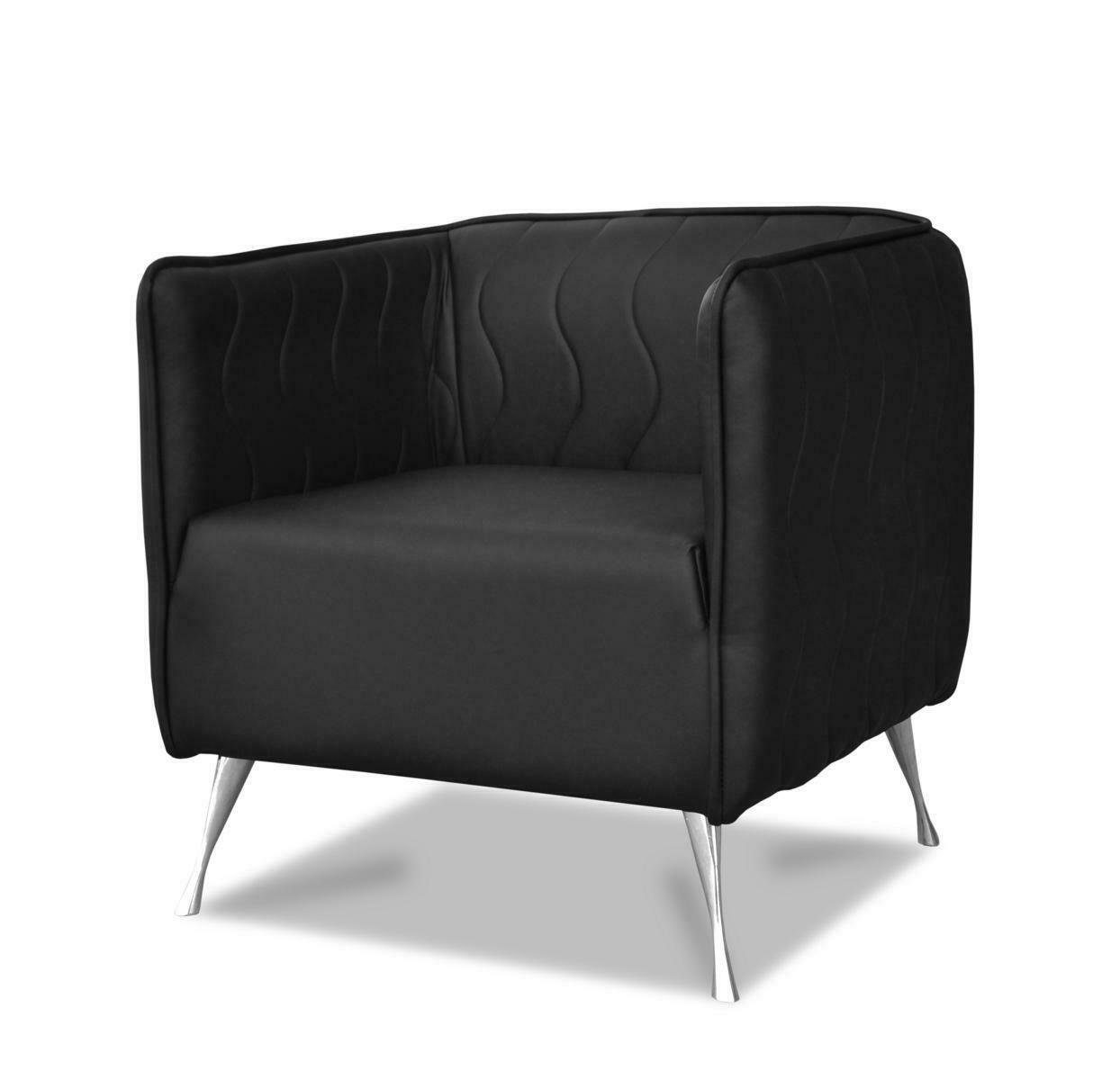 JVmoebel Sessel, Design Loungesessel Esszimer Lehnstuhl Relax Polster Gastro Sessel Stuhl Stühle Schwarz
