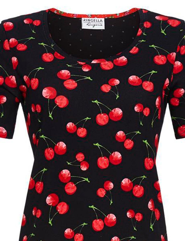 Ringella Nachthemd mit Kirschendessin 3261006, Rot Schwarz