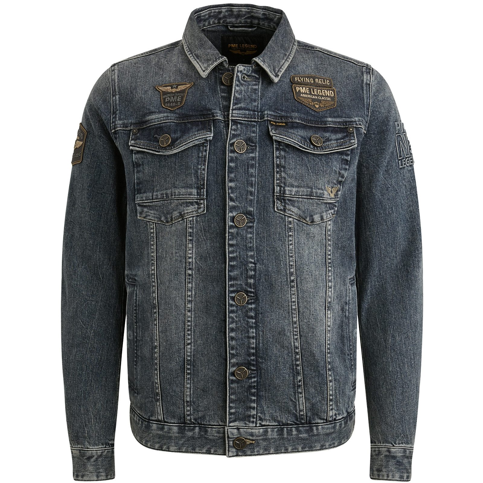 PME LEGEND Jeansjacke mit Logo Stickerei