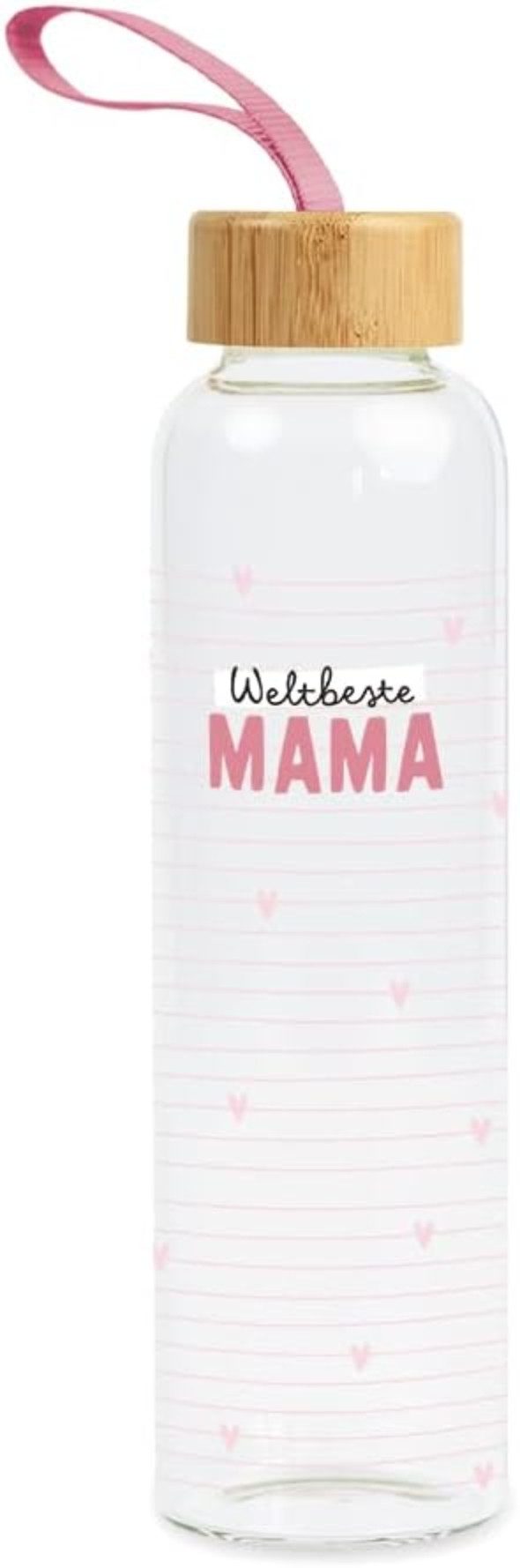 Grafik Werkstatt Trinkflasche Grafik-Werkstatt Trinkflasche aus Glas mit lustigem Spruch, Borosilikatglas