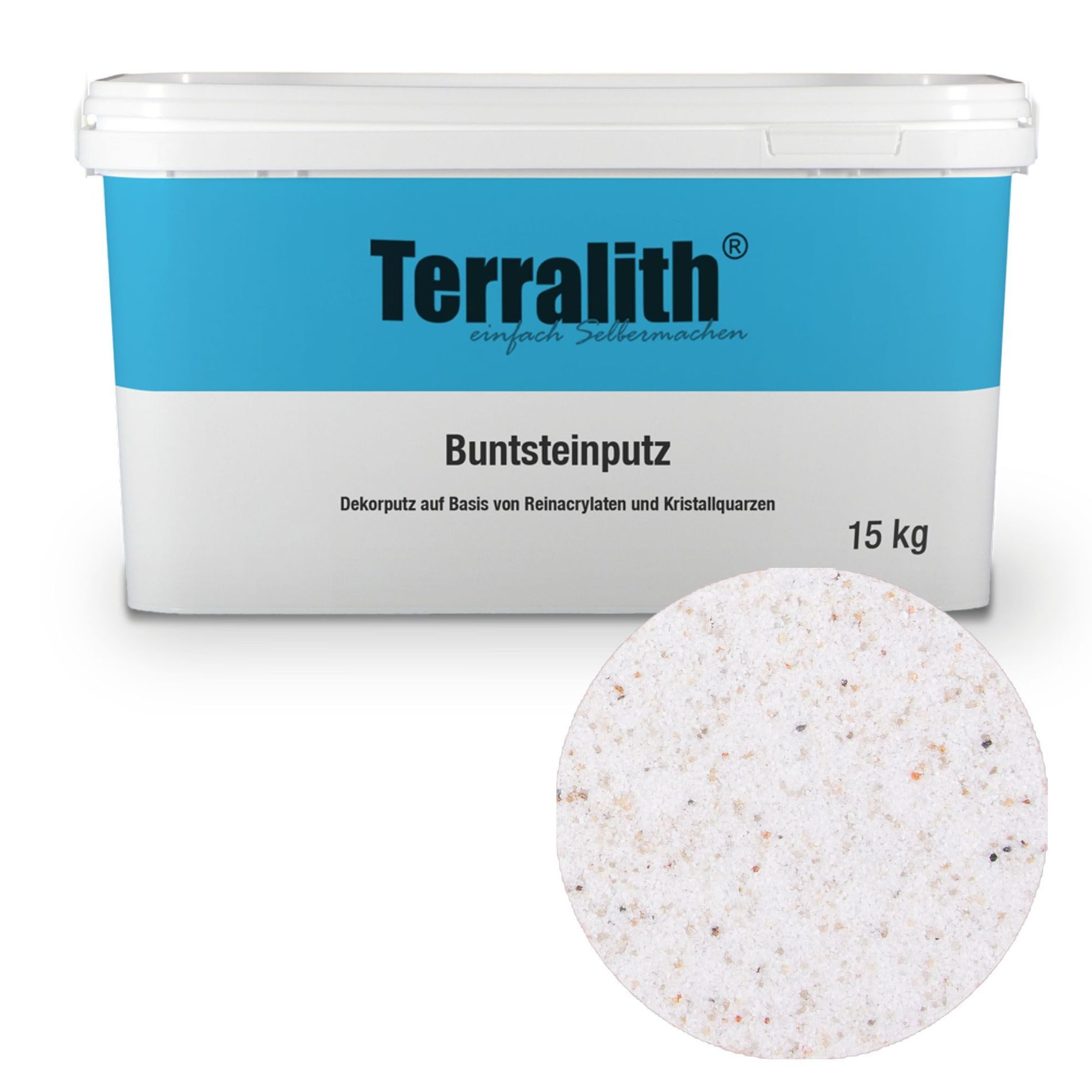 Terralith® Kunstharzputz Buntsteinputz Mosaikputz 1mm -15 kg- BSP1111 (Eimer, Verarbeitungsfertig) Dekorationsputz aus Marmor-Granulat bzw. eingefärbter Körnung