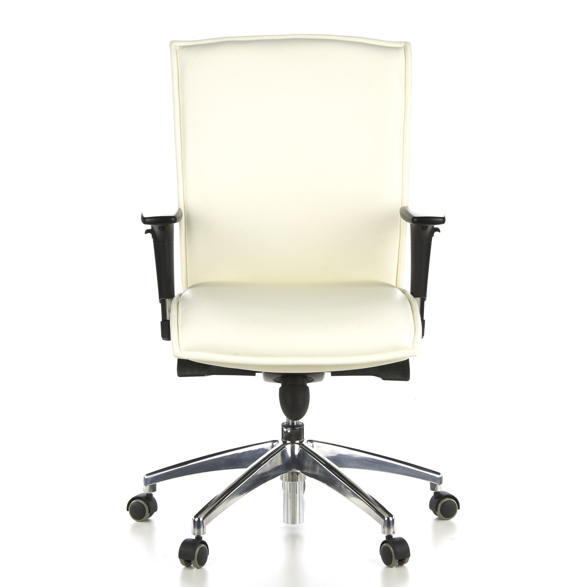 hjh OFFICE Drehstuhl Luxus Chefsessel MURANO 10 Leder (1 St), Bürostuhl ergonomisch Cremeweiß