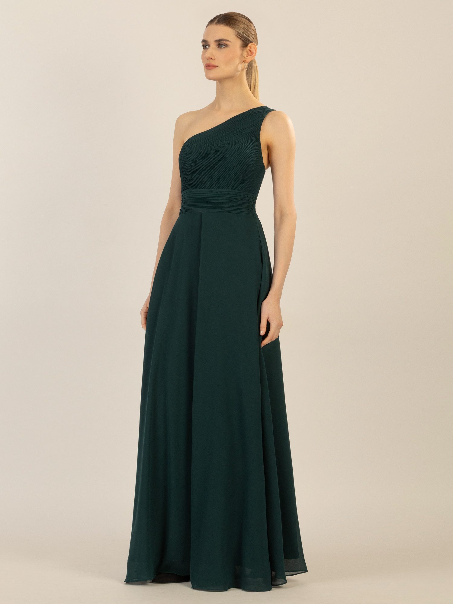 Apart Abendkleid mit Plissee- Drapierung vorne günstig online kaufen
