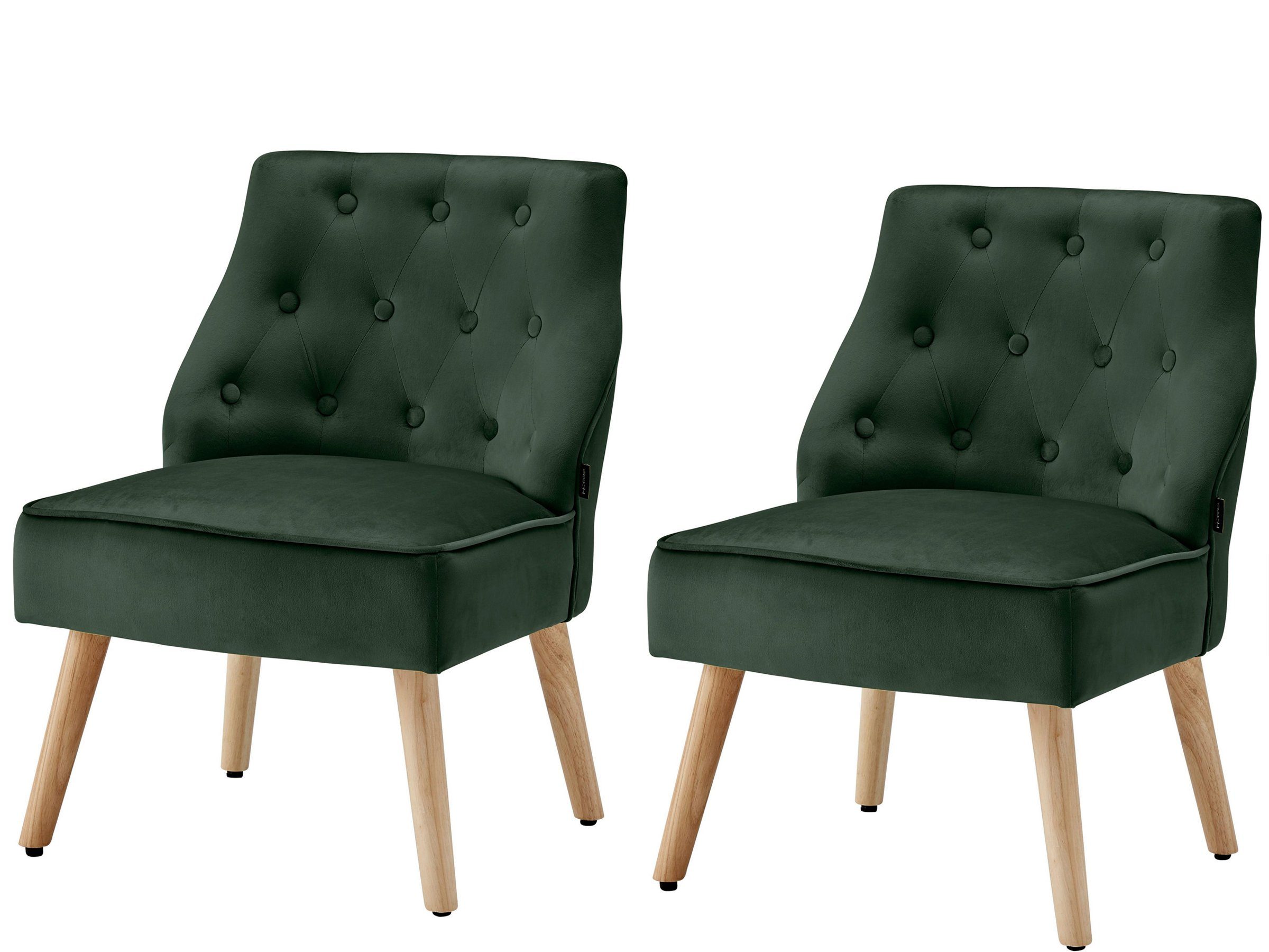 loft24 Esszimmersessel Emily (Set, 2-St), Esszimmerstuhl gepolstert mit Bezug in Samtoptik