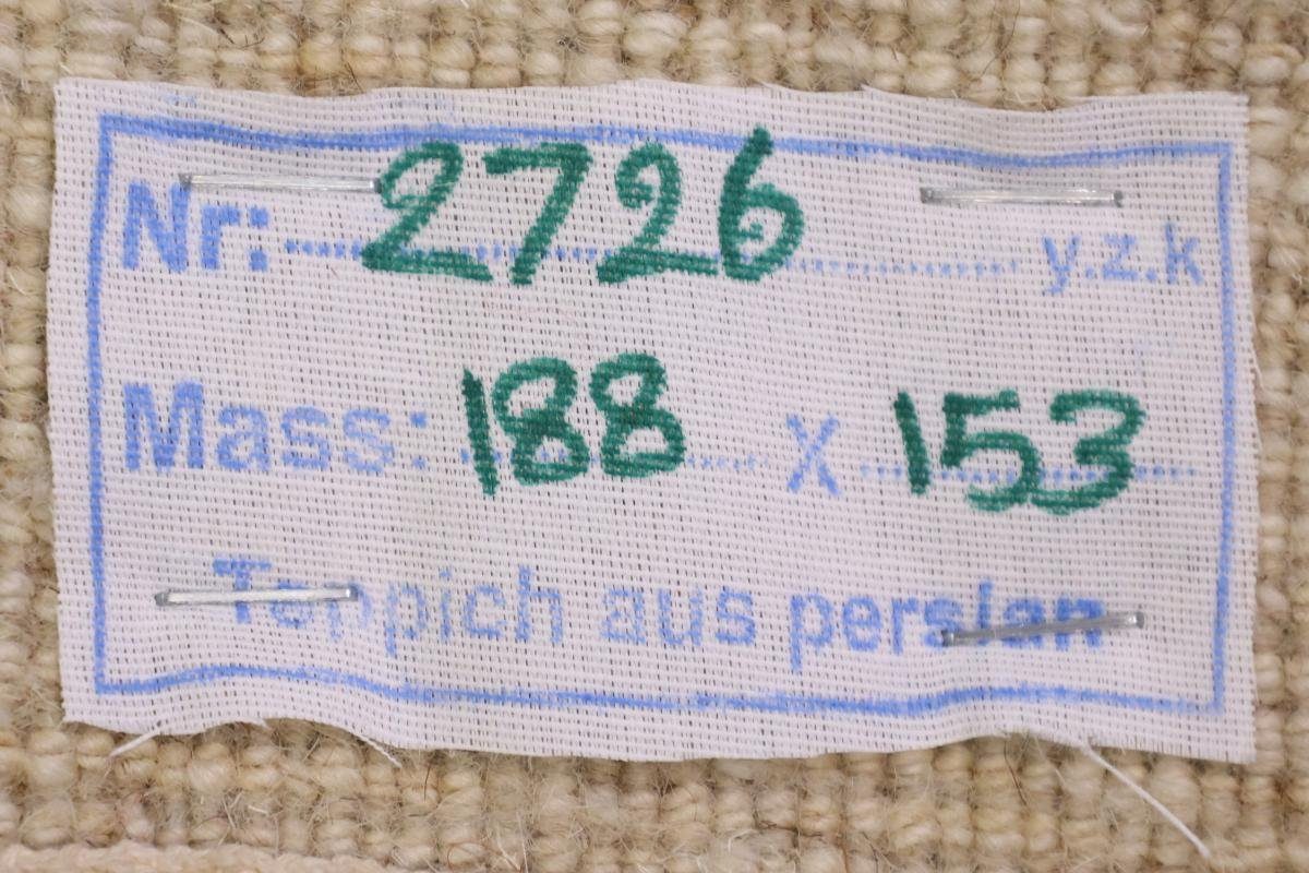 154x189 mm Nain Moderner Trading, 12 rechteckig, Handgeknüpfter Orientteppich Loribaft Gabbeh Orientteppich, Höhe: Perser
