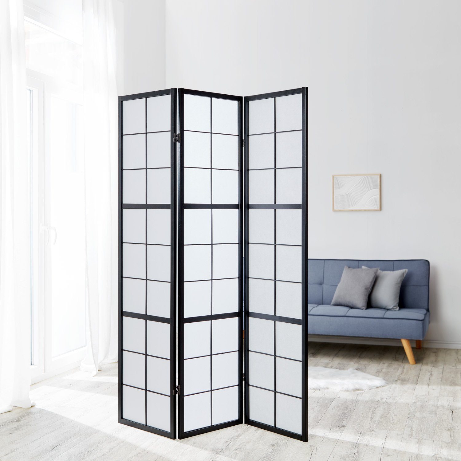 Homestyle4u Paravent Holz Raumteiler Trennwand Shoji günstig online kaufen
