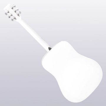 Classic Cantabile Westerngitarre Gitarrenset Dreadnought-Style - Korpus: Linde, inkl. Tasche, Ständer, Fußbank und Tuner, Spar-Set, inkl. Tasche, Gitarrenständer, Fußbank, Stimmgerät