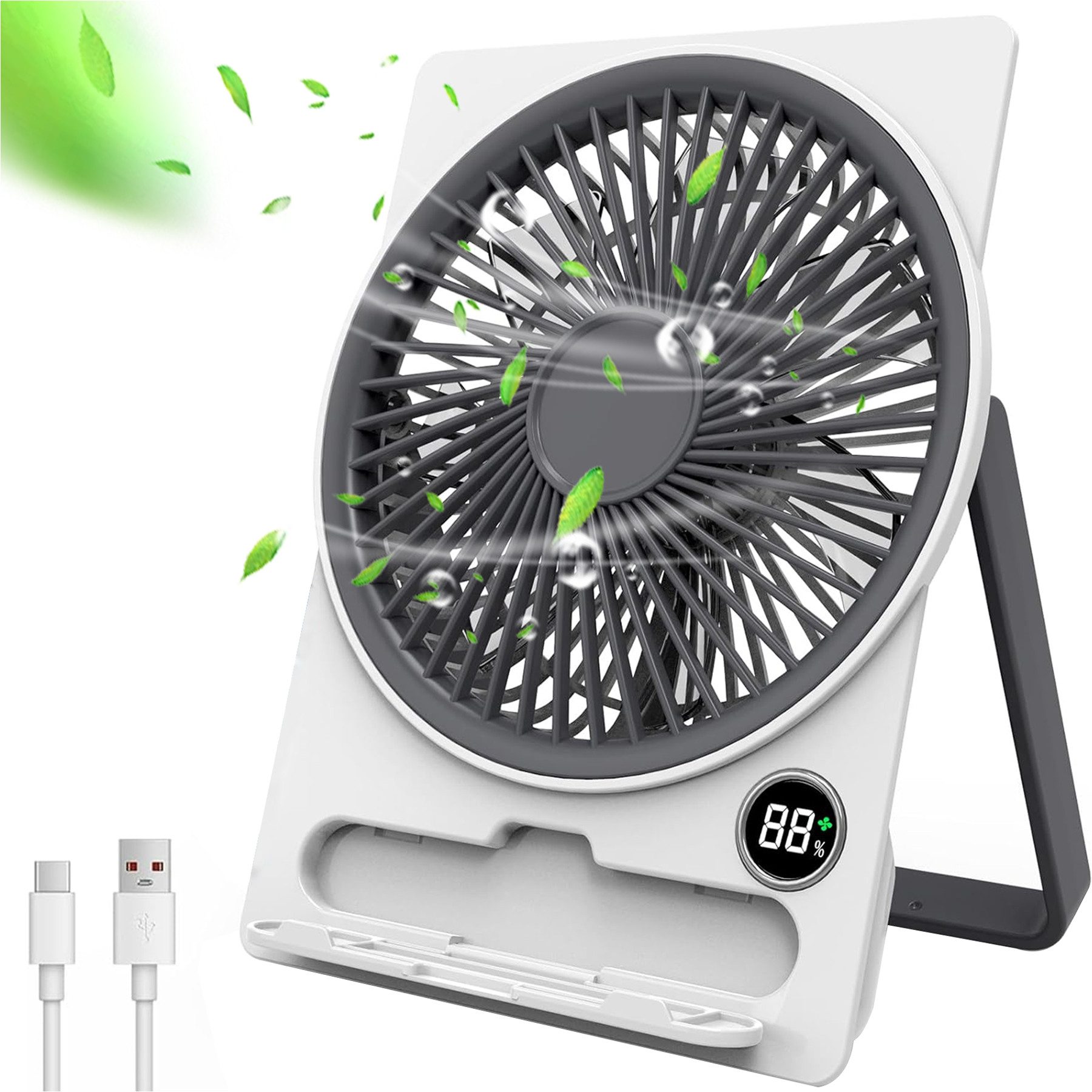 Senmudi Mini USB-Ventilator Ventilator Leise,1800mAh Akku günstig online kaufen