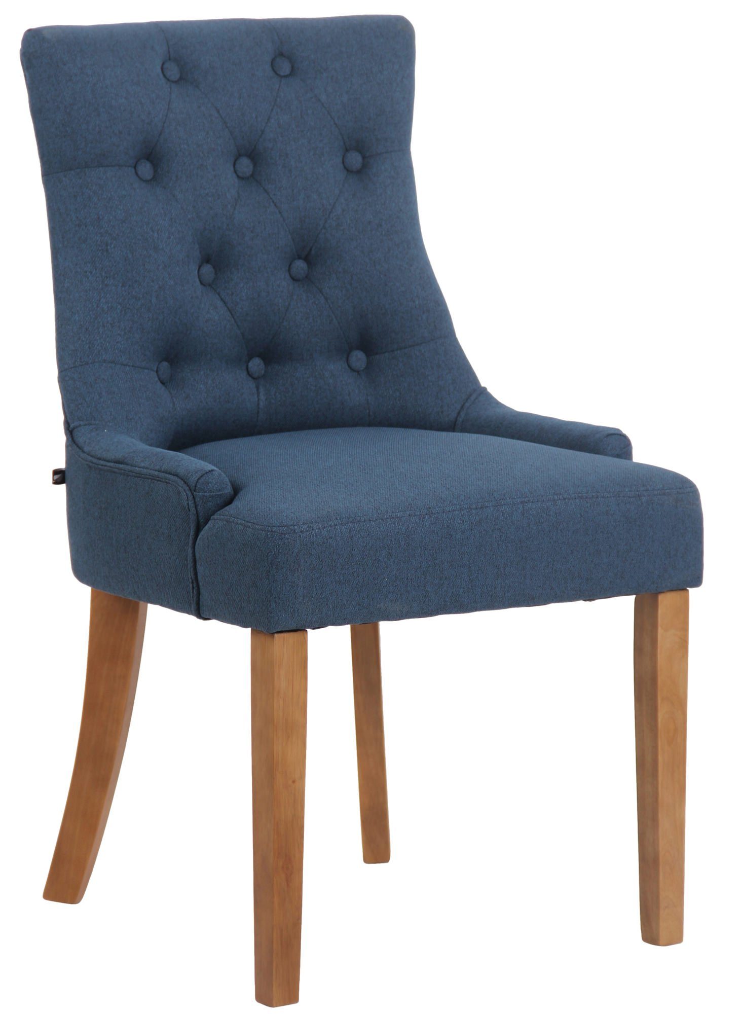CLP Esszimmerstuhl Inverness Stoff, mit Gestell aus Kautschukholz blau | Stühle