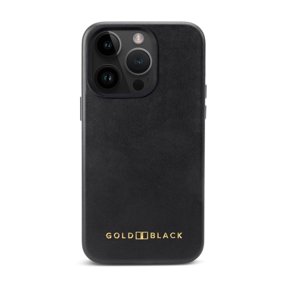 GOLDBLACK Handyhülle GOLDBLACK iPhone 15 Pro Lederhülle Luxe schwarz mit MagSafe