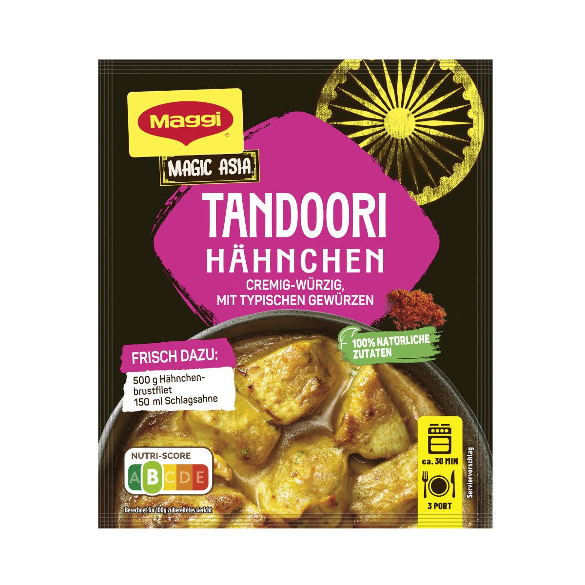 MAGGI Gewürz, Maggi Fix Magic Asia Tandoori Hähnchen indische Art Packung 31g