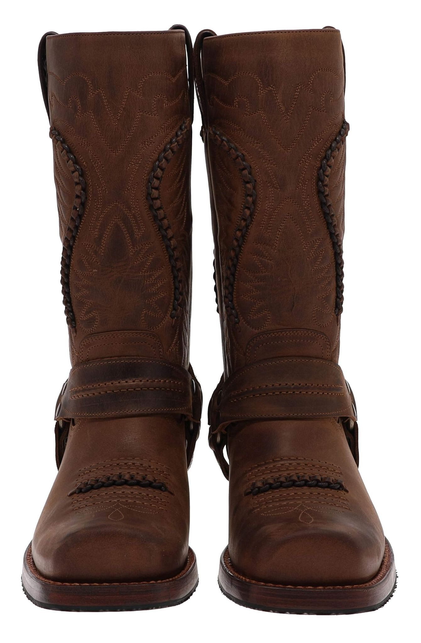 Mayura Boots MB002 Bikerstiefel Braun Bikerboots Rahmengenäht