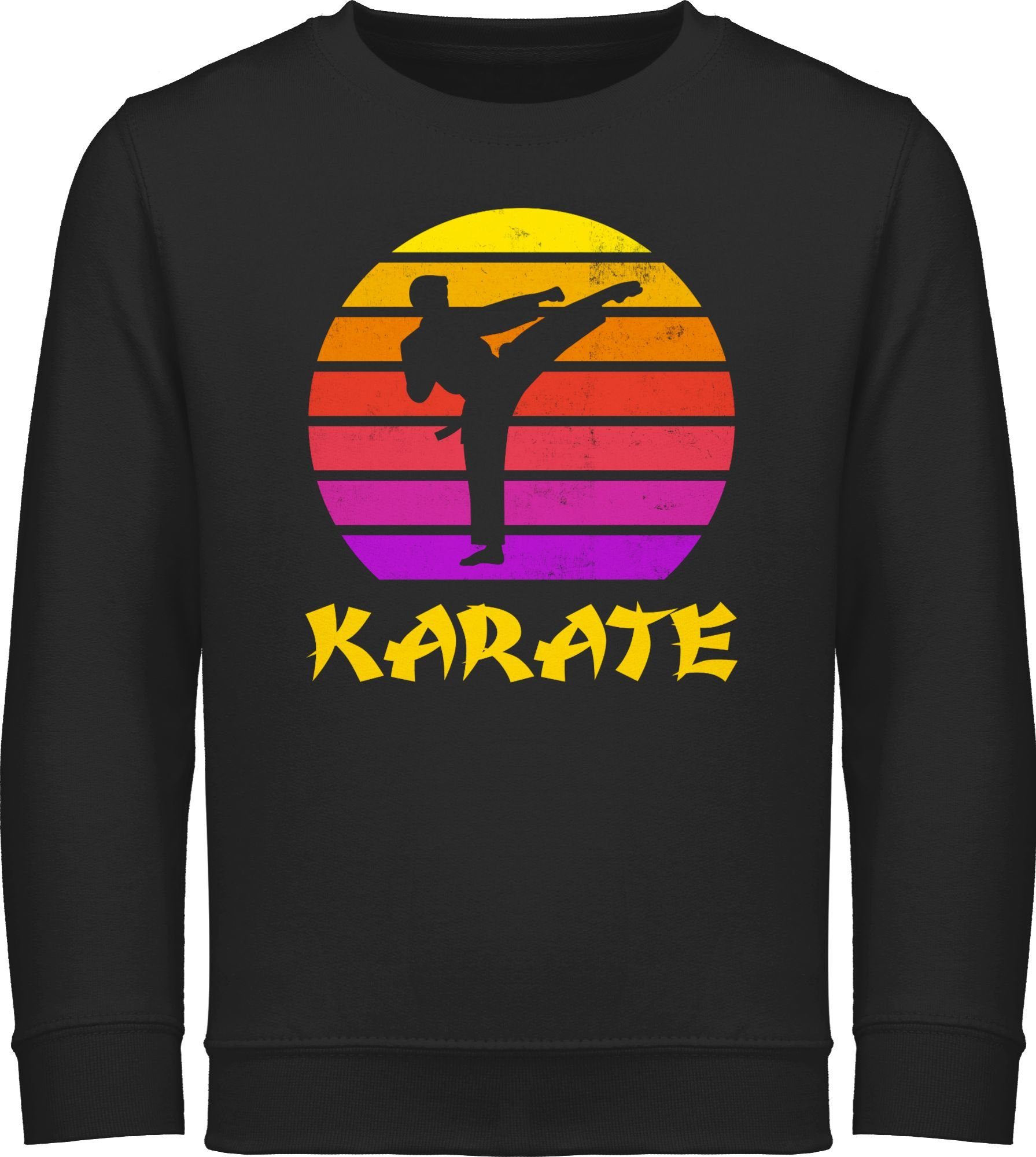 Shirtracer Sweatshirt Karate Retro Sonne Kinder Sport Kleidung 1 Schwarz