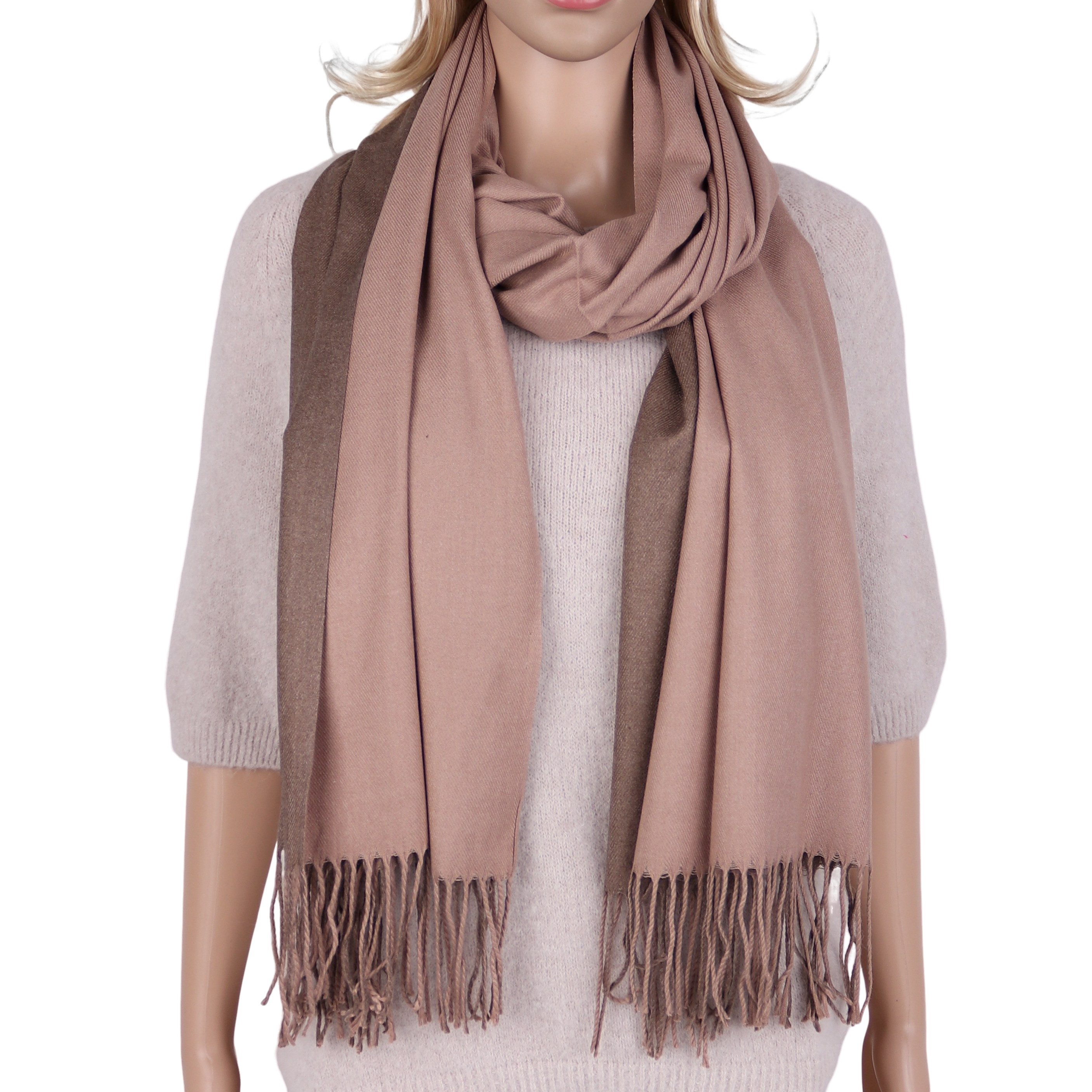 MIRROSI Modeschal weicher und warmer Schal Unifarbe weiseitig tragbar, 70x180cm, (Klassische Uni-Farbe), Damen Halstuch ideal für Herbst und Winter
