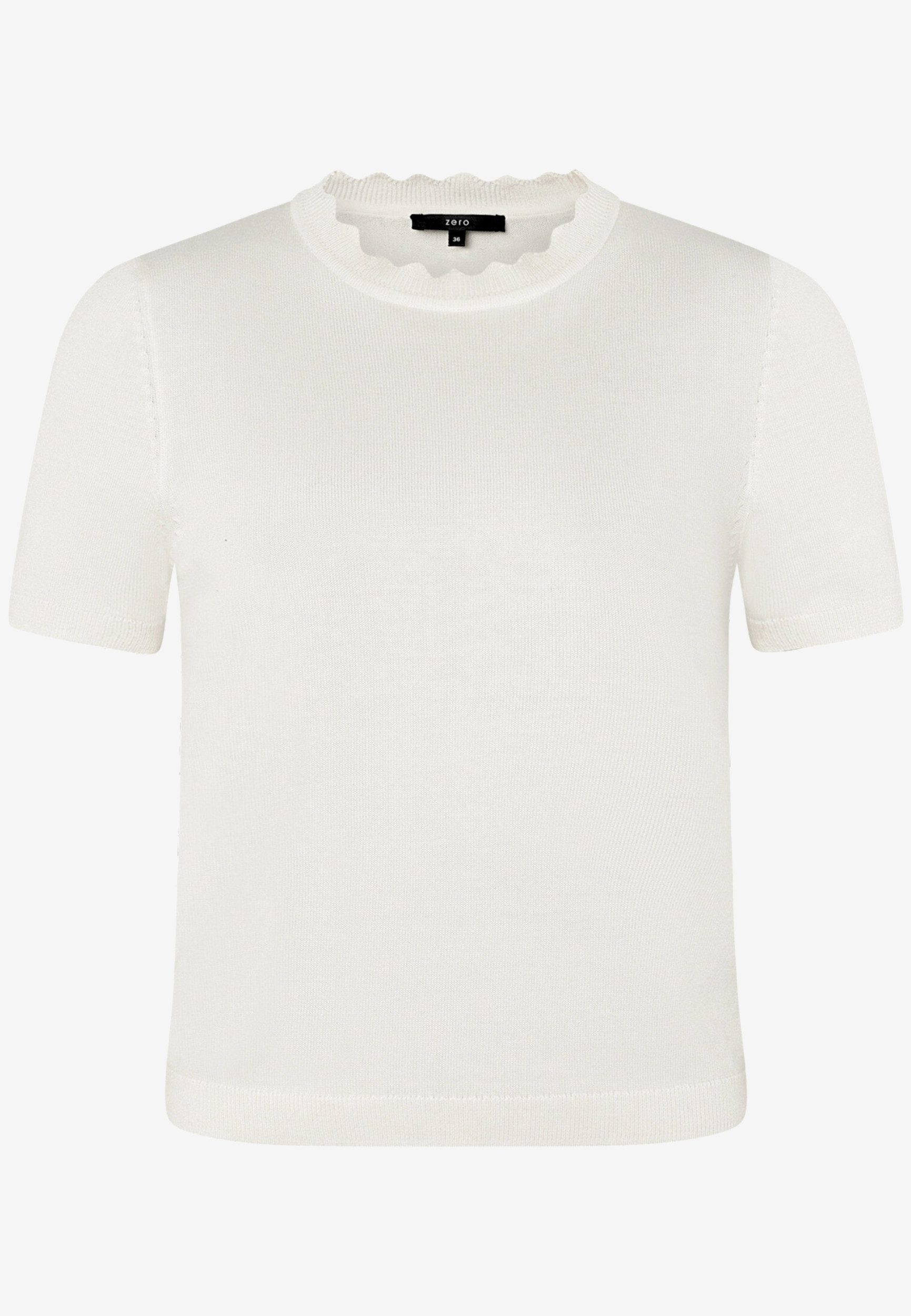 Kurzarmshirt Damen mit Wellensaum