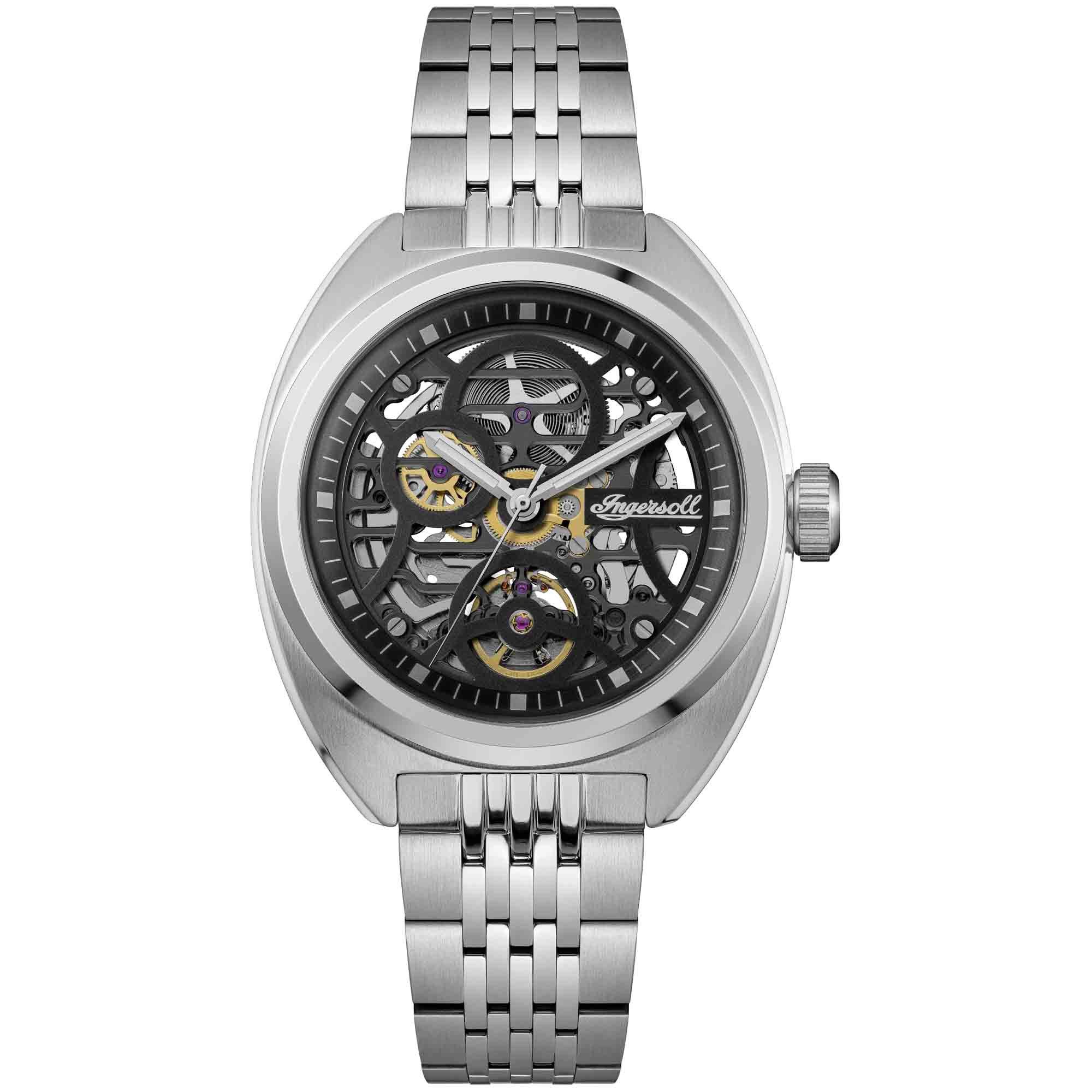 Ingersoll Automatikuhr The Wrangler I16901, Armbanduhr, Herrenuhr, Mechanische Uhr, Edelstahlarmband, analog