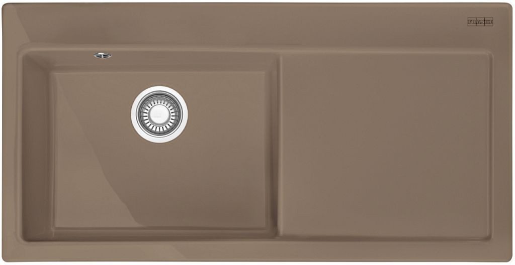 FRANKE Einbauspüle mit Abtropffläche und Druckknopfventil Mythos MTK 611 100, Eckig, 100/50 cm