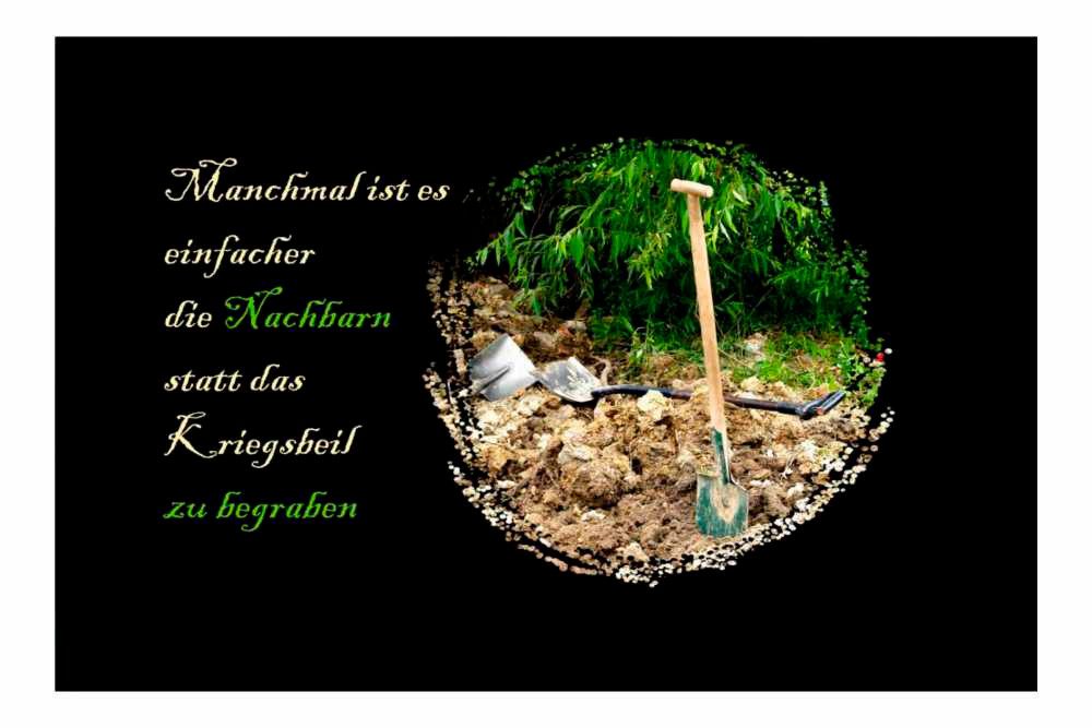 Fußmatte Schmutzfangmatte Nachbarn statt Kriegsbeil begraben F725