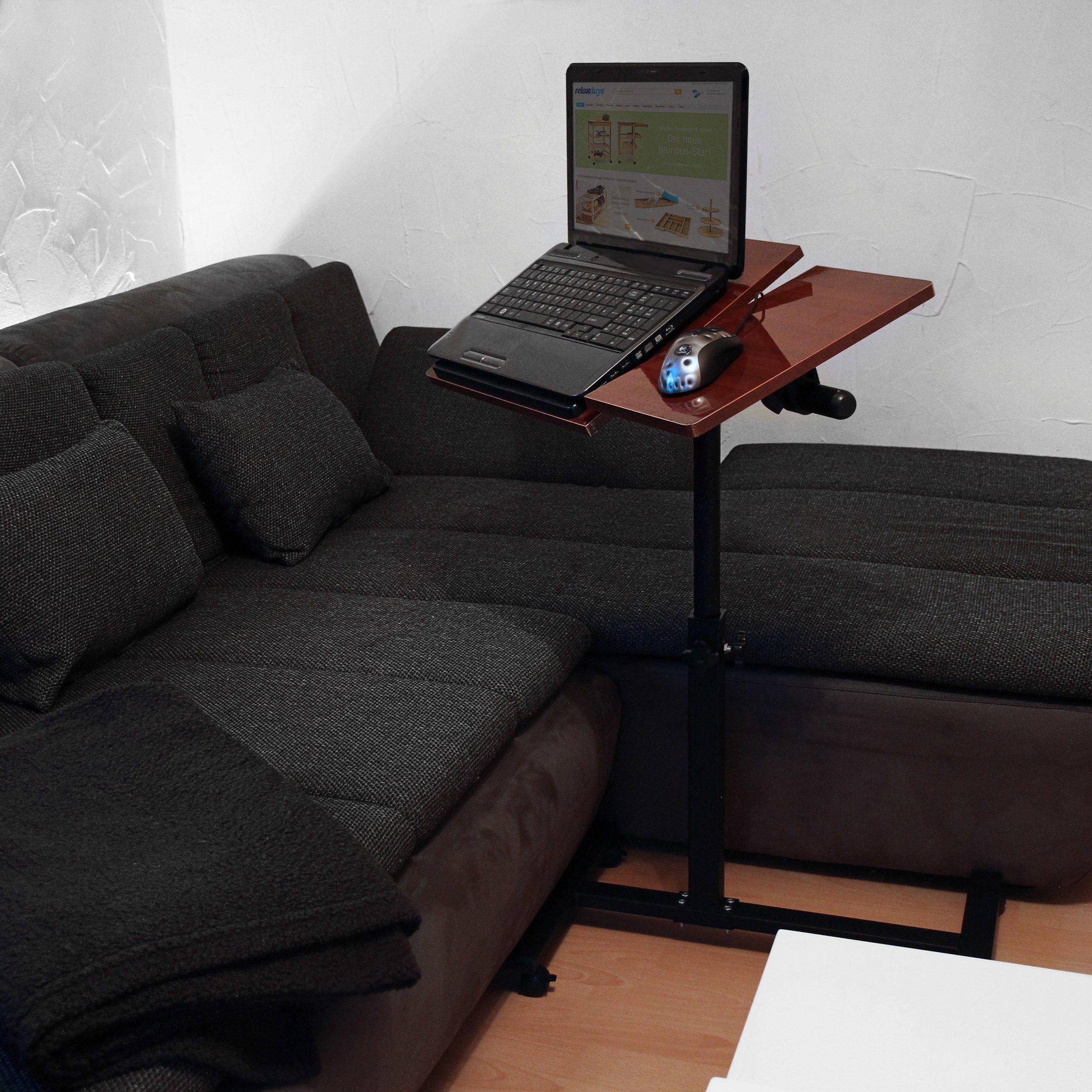 relaxdays Schreibtisch Laptoptisch höhenverstellbar Holz, Rot günstig online kaufen