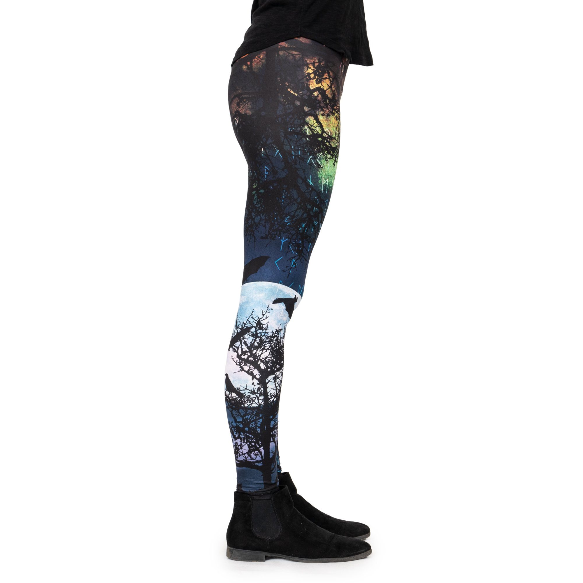 cosey Leggings Halloween-Line Damen Leggings XS-S M-L Stretch Halloween Kostüm (atmungsaktiv • schnelltrocknend • blickdicht • figurbetonte Passform, Vampir) M-L
