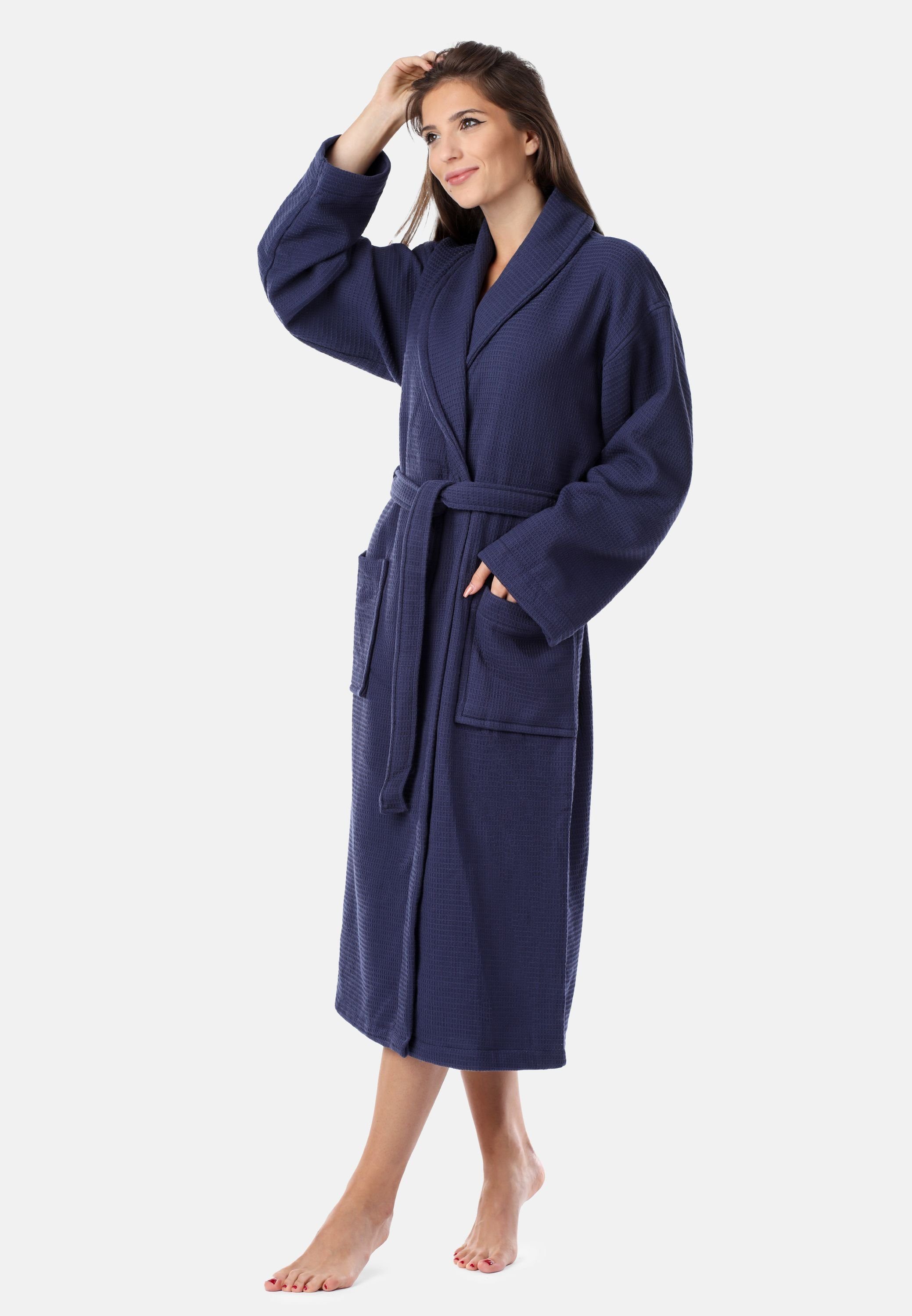 Ladeheid Bademantel Damen Waffelpiqué Bademantel - 100% Baumwolle LA40-227, günstig online kaufen