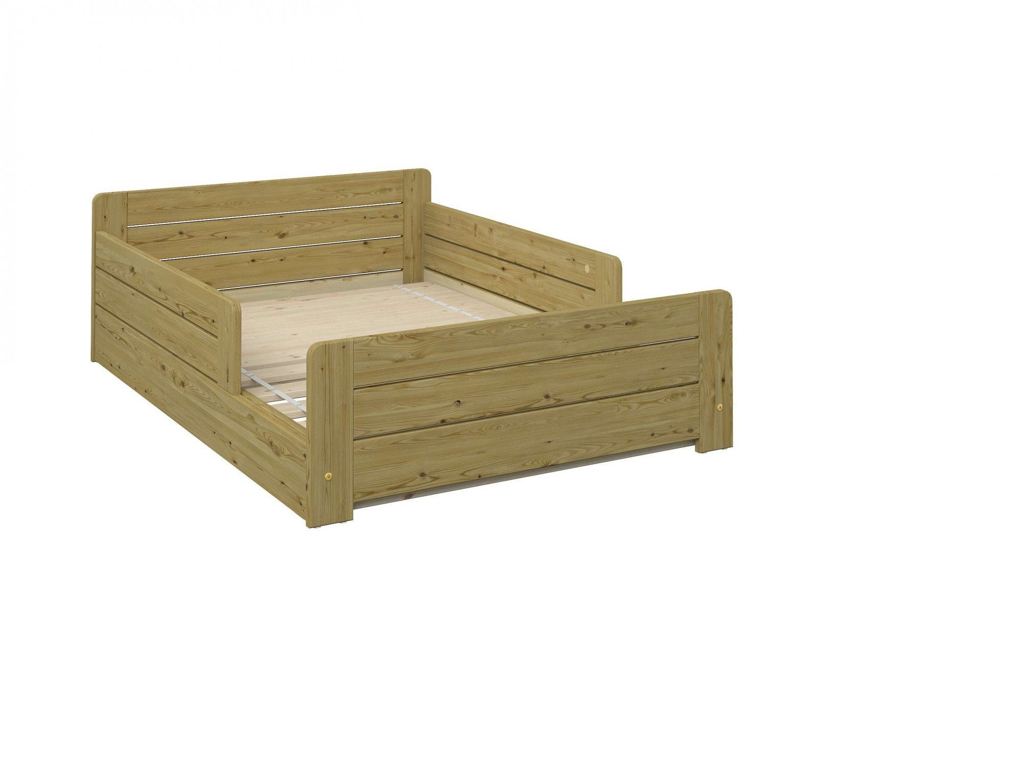 Massivholz Montessori 140cm-200cm Bodenbett,im Lüttenhütt " Stil, ANNEKE ausziehbar, Kinderbett zertifiziertes " Liegefläche von Kinderbett,