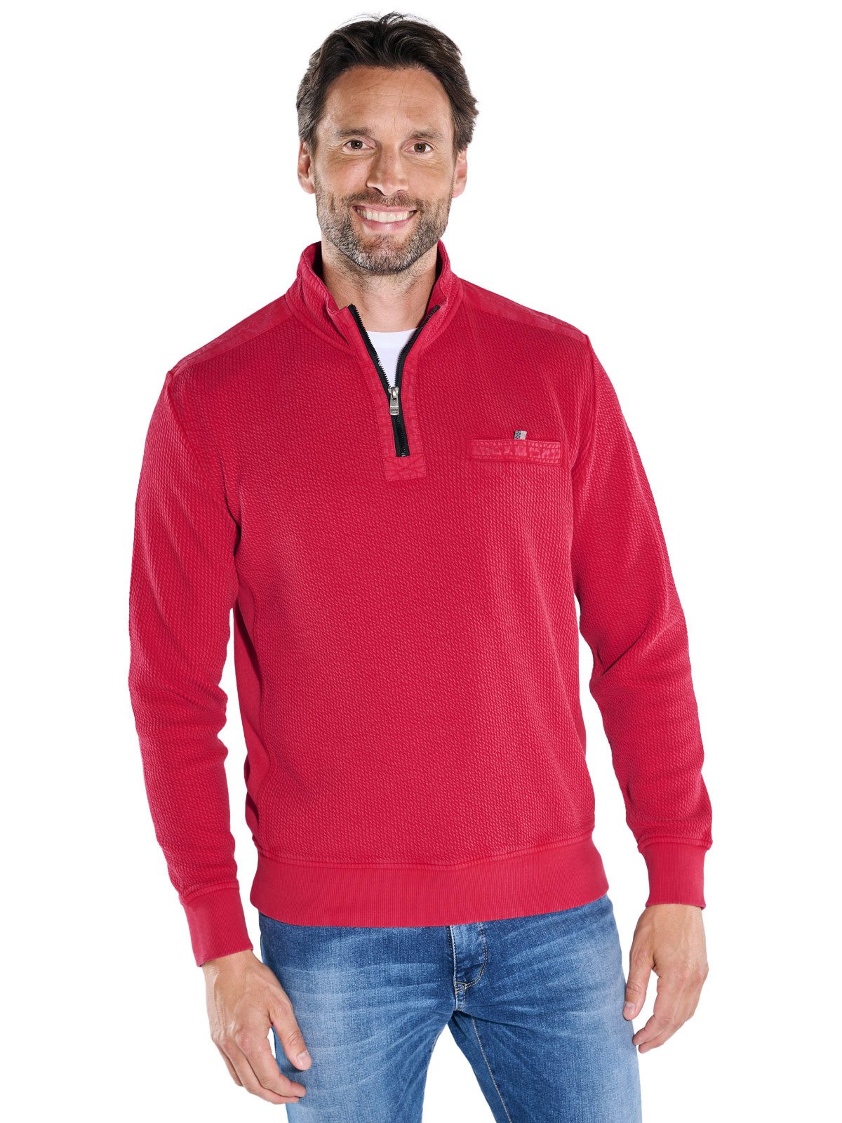 Engbers Sweatshirt engbers Herren Sweatshirt strukturiert, Rot günstig online kaufen