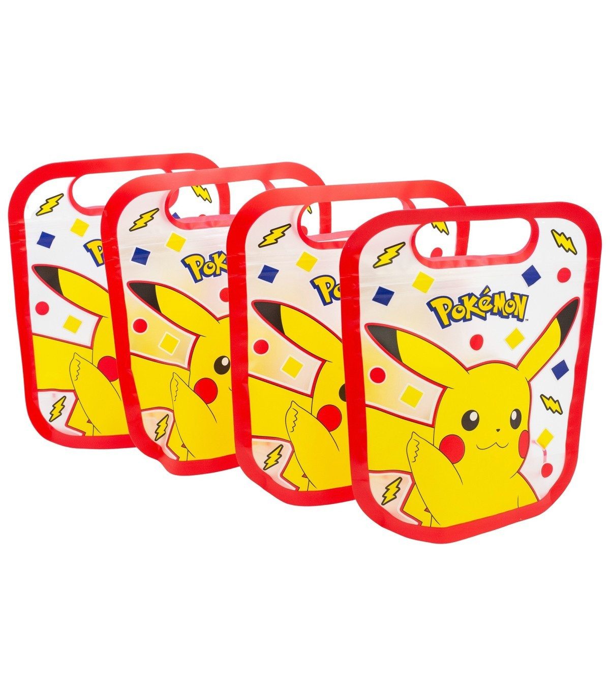 POKEMON JUEGO DE CARTAS Brottasche Pikachu 4 Stück mit Zip Verschluss für Obst Kekse und Snacks, (Spar-Set, 4-tlg) – Bild 4 von 4