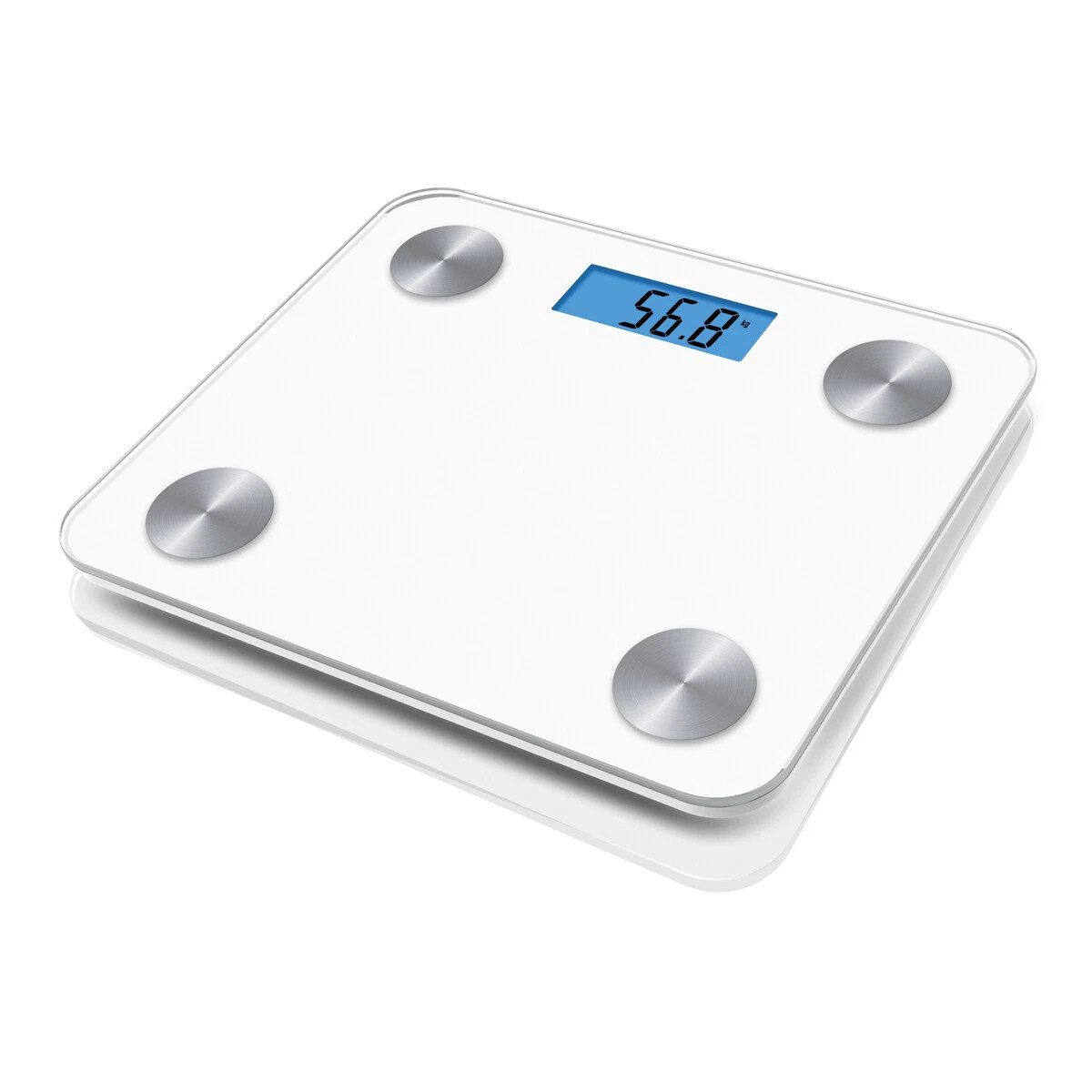 Platinet Personenwaage PBSBTW, Körperwaage mit 2 AAA Batterien, Bluetooth App mit 8 Benutzerprofilen