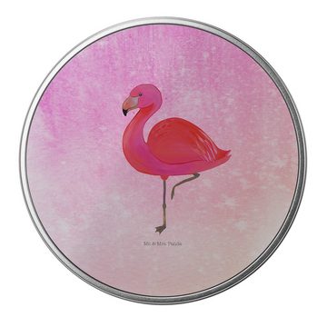 Mr. & Mrs. Panda Aufbewahrungsdose Flamingo Classic - Aquarell Pink - Geschenk, stolz, Einzigartig, glüc (1 St), Besonders glänzend