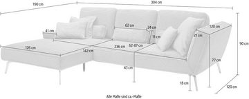 set one by Musterring Ecksofa SO 4500, inkl Schwenkrückenfunktion, wahlweise mit Kopfstütze