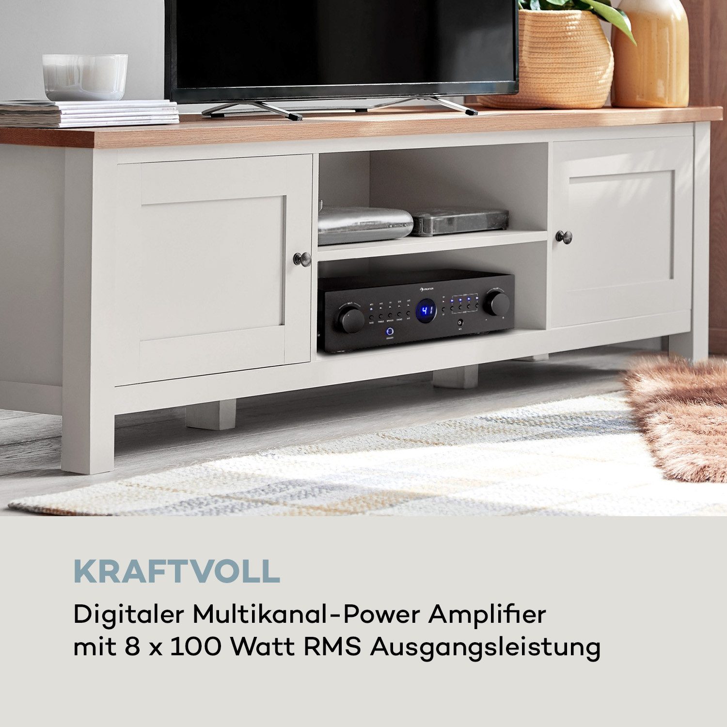 Auna AMP-CD950 DG Audioverstärker (Anzahl Kanäle: 4-Kanal, Digital Audio Bluetooth Verstärker HiFi Stereo Amplifier Multikanal)