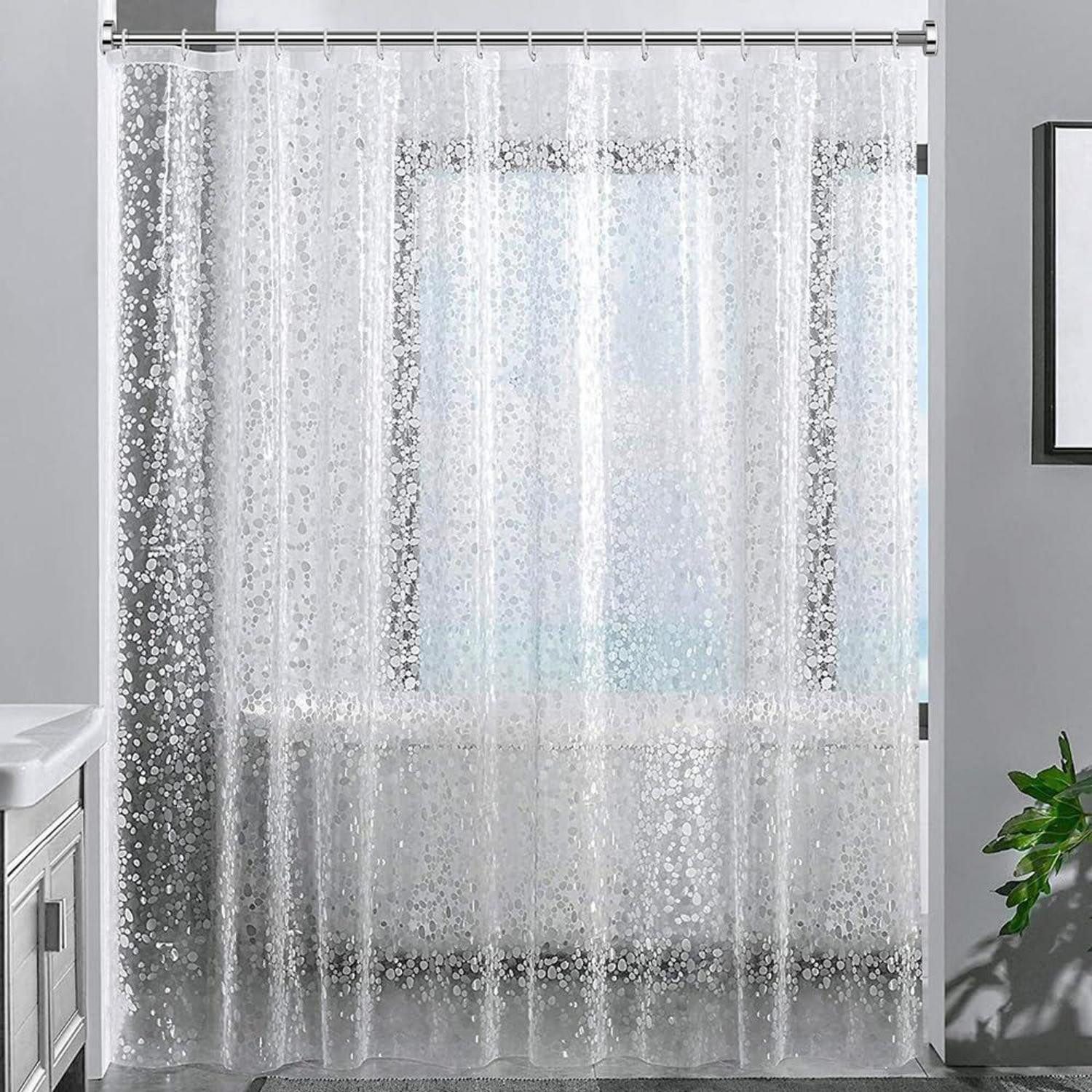 LuxusKollektion Duschvorhang Duschvorhang 3D Steinmuster Transparent 100% Eva Wasserdicht Schimmel