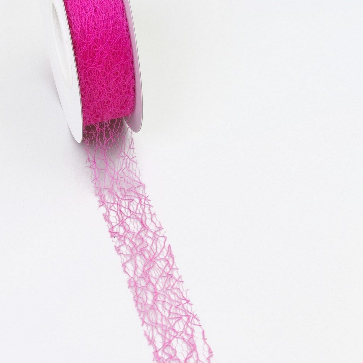 Deko AS Tischläufer Spiderweb Dekoband - 3cm pink - Rolle 25m - 67 019-R 30 (1-tlg, 1 Rolle Tischläufer), Strapazierfähig