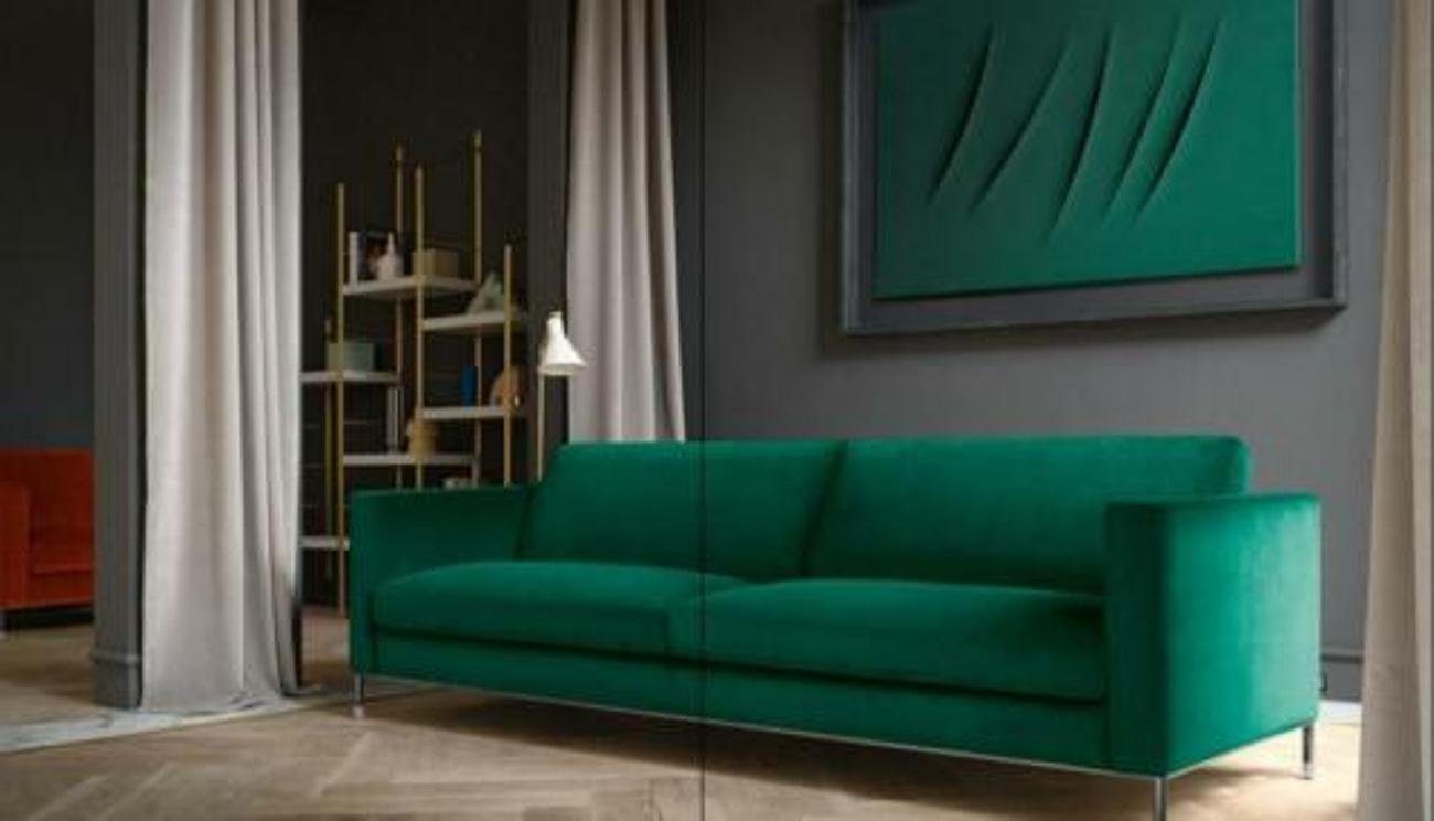 JVmoebel Europe Couchen Sofa, Grün Dreisitzer Polster Design Wohnzimmer Made Stoff 3-Sitzer in