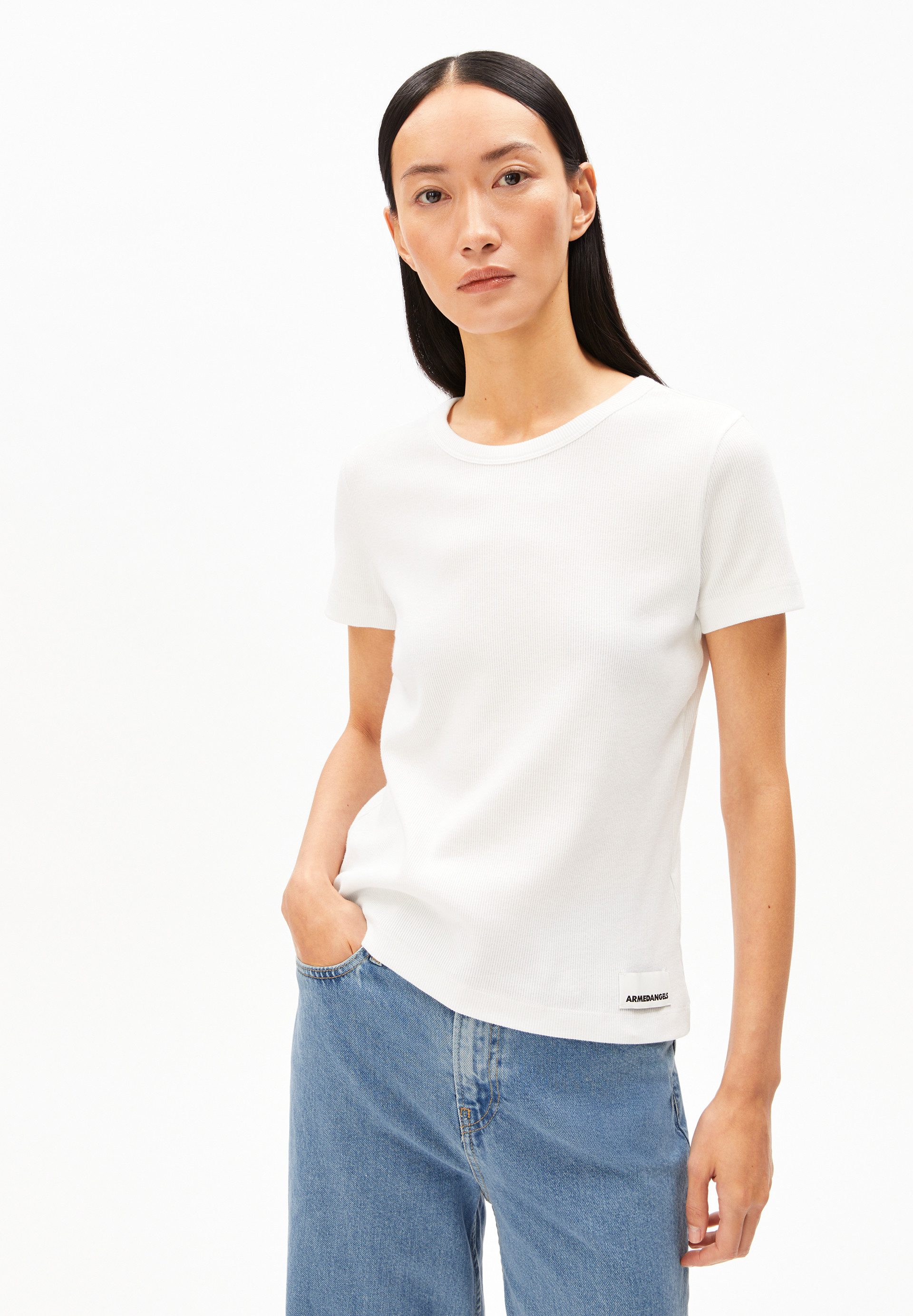 Armedangels T-Shirt KARDAA Ripp-T-Shirt aus Bio-Baumwoll Mix Slim Fit (Slim günstig online kaufen