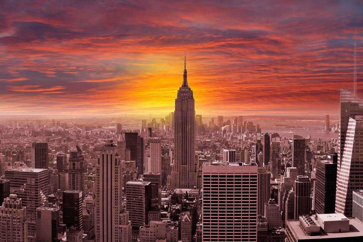Papermoon Fototapete New York Sonnenuntergang bei