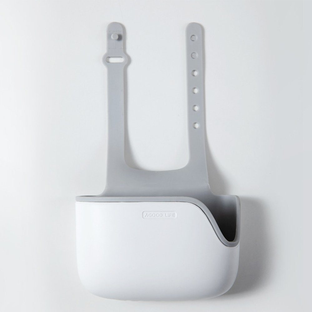Zimtky Küchenorganizer-Set Küchenspüle-Aufbewahrung, Hängekorb weiß Abflussregal Abfluss-Hängetasche