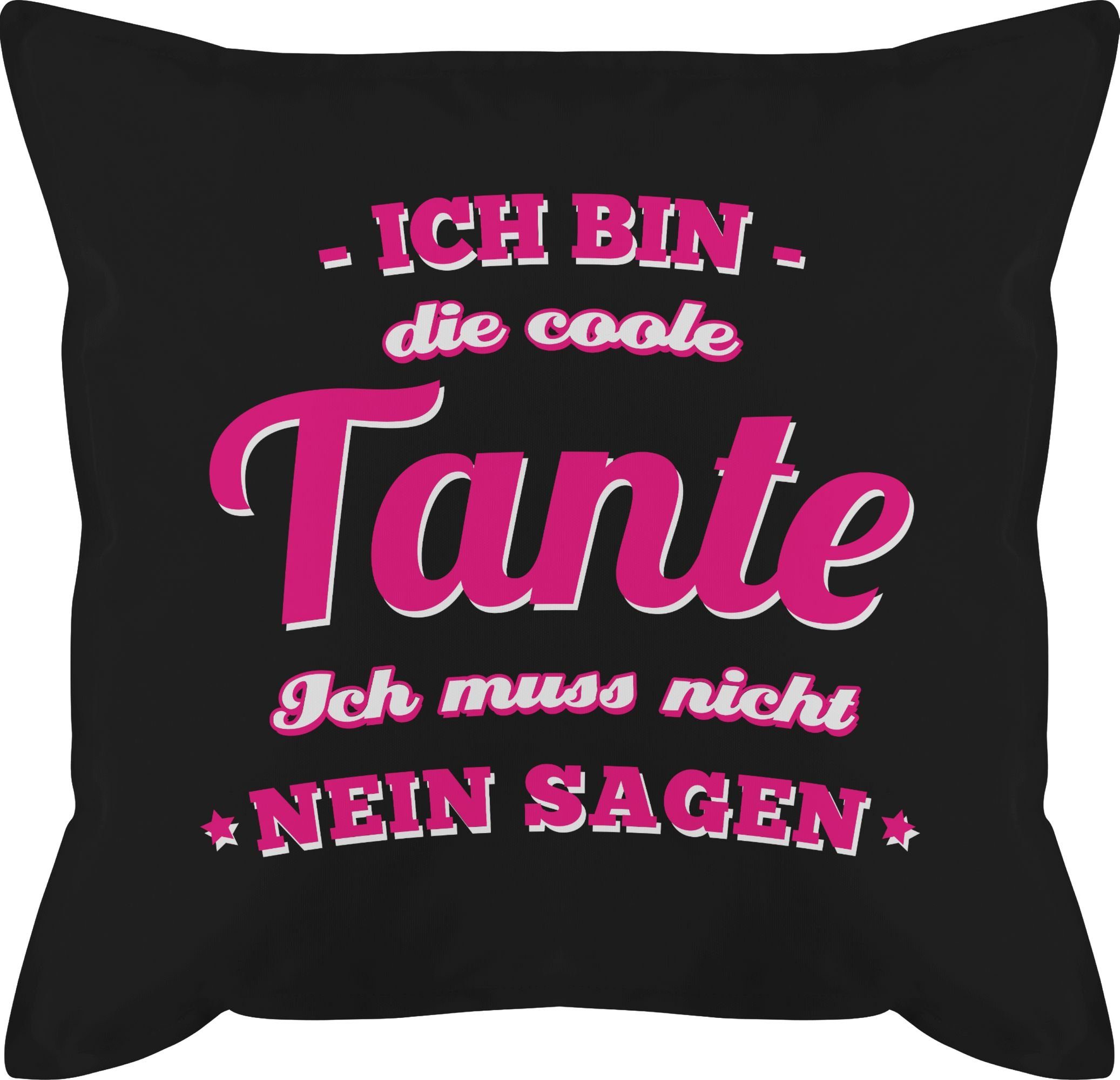 Shirtracer Dekokissen Ich bin die coole Tante, Tante Deko-Kissen 1 Schwarz