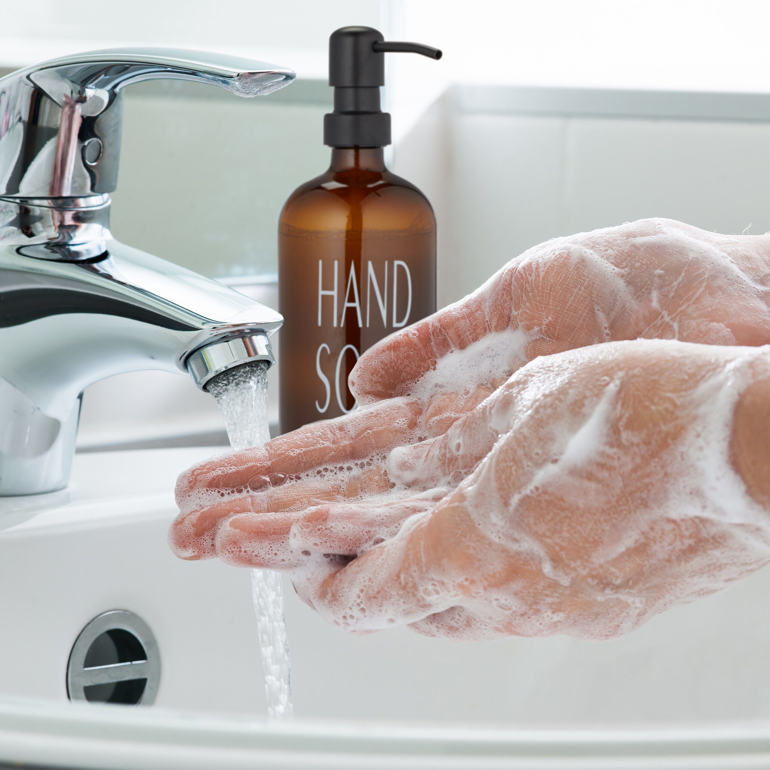 relaxdays Seifenspender Glas Seifenspender 2er Set