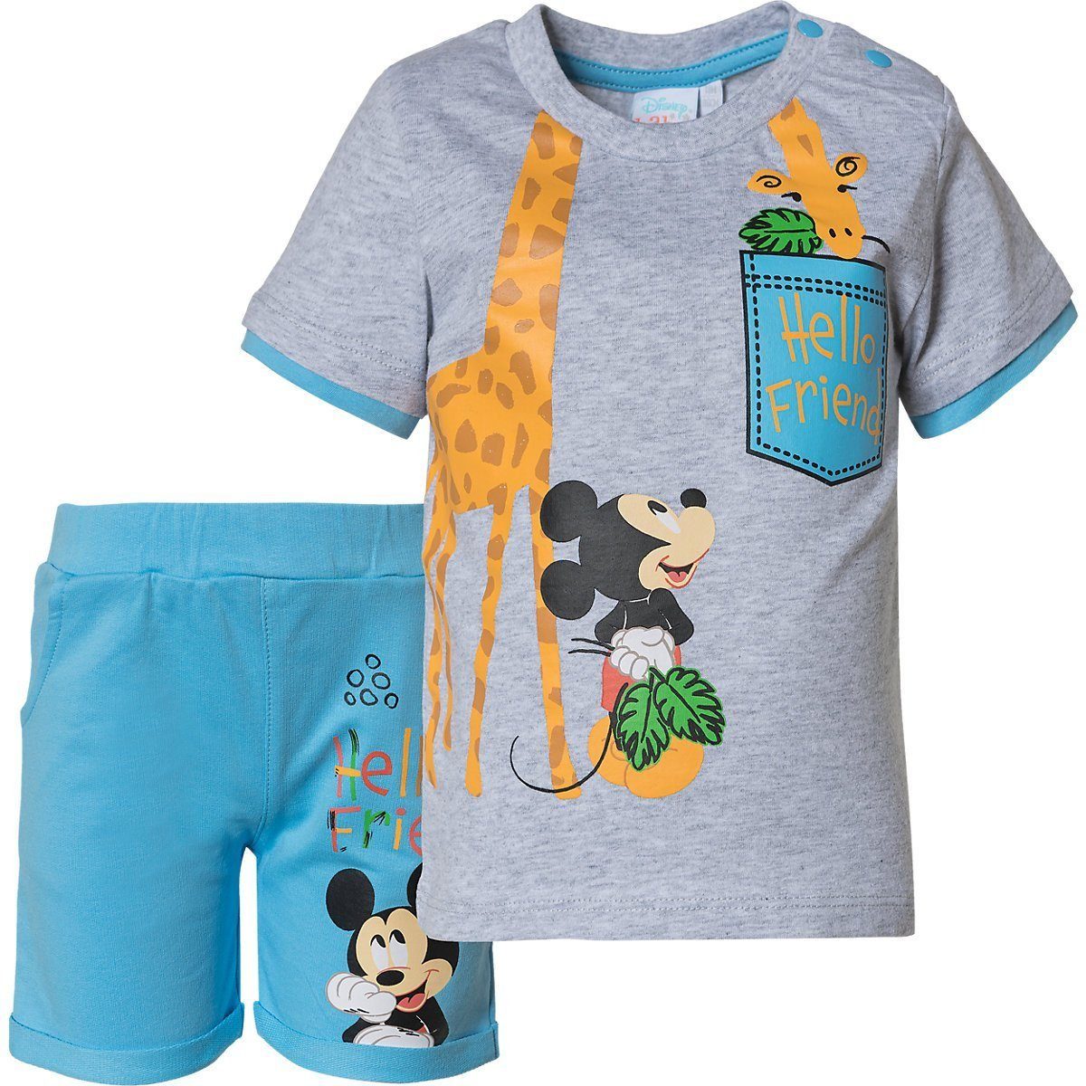 Disney Baby Shirt & Shorts »Mickey Mouse Jungen Set T-Shirt + Hose Babys +  Kleinkinder Gr. 62 68 80 86 92 cm ca. 3 6 9 12 18 24 Monate«
